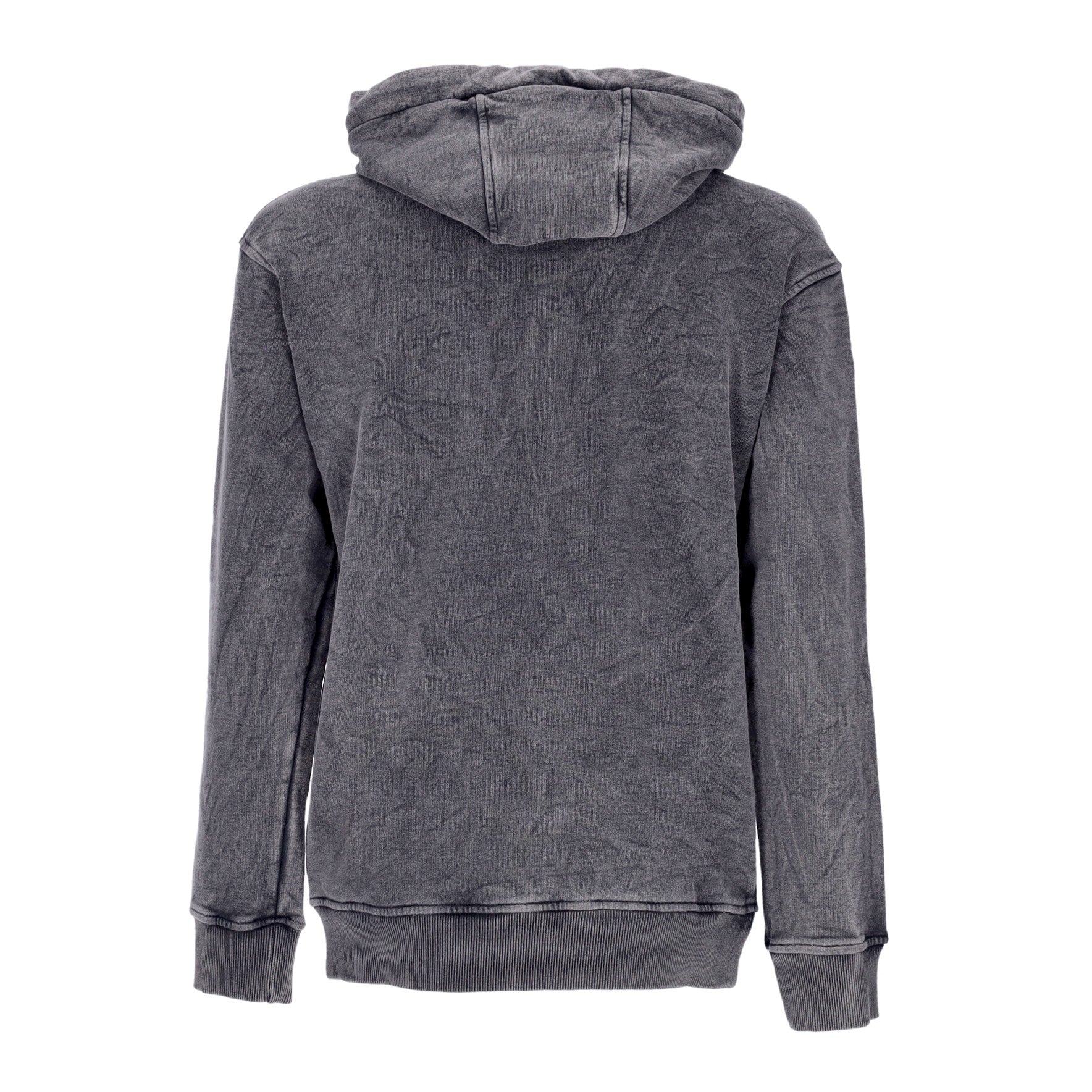 Leichtes Herren-Sweatshirt mit Kapuze, Stone Washed Logo-Hoodie in Schwarz