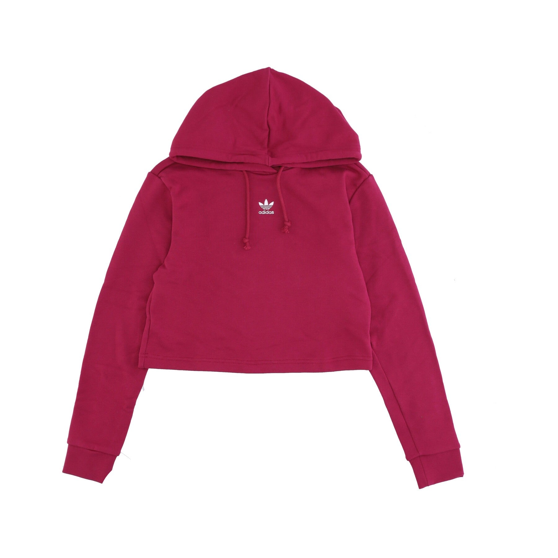 Sudadera ligera Mujer sudadera con capucha corta Adicolor Essentials Legend de la sudadera con capucha de cultivo Borgoña