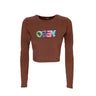 Obey, Maglietta Manica Lunga Corta Donna Bubble Cropped Mia L/s Tee, Sepia