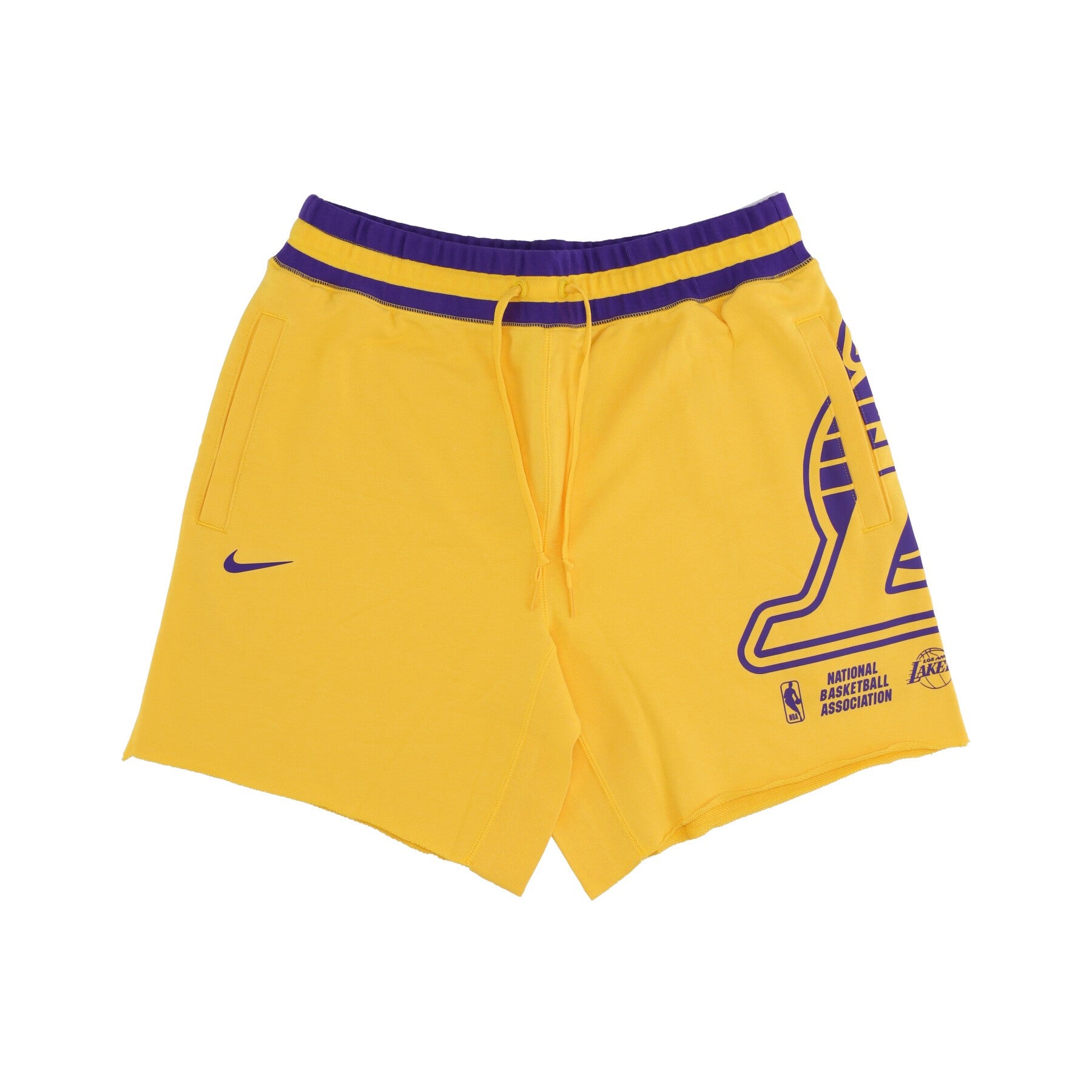 Nike Nba, Pantalone Corto Tuta Uomo Nba Fleece Short Courtside Loslak, Amarillo