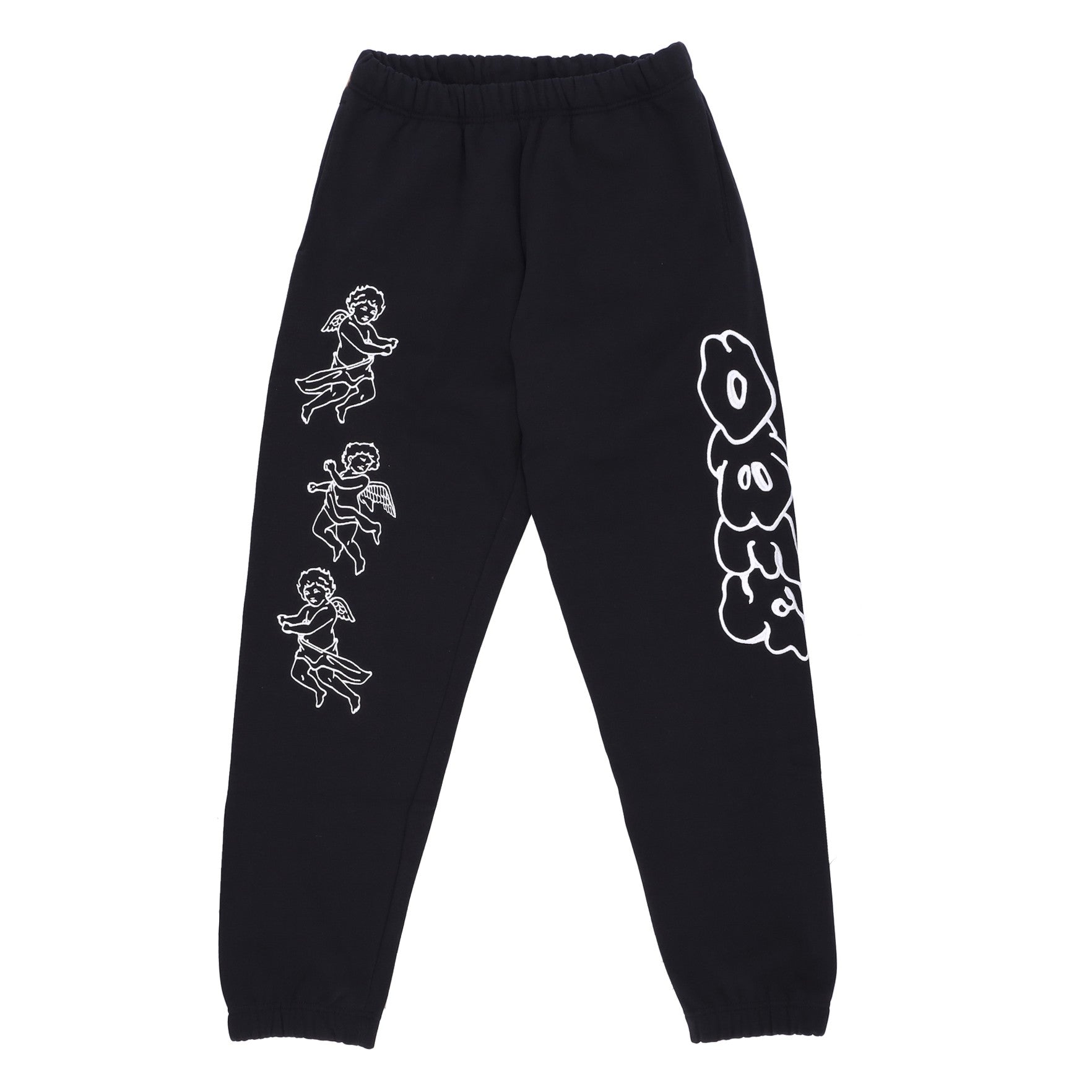 Obey, Pantalone Tuta Felpato Uomo Cherubs Sweatpants, Black