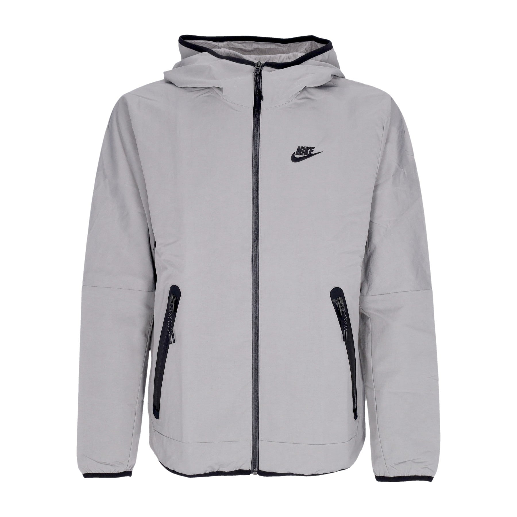 Nike, Giacca A Vento Uomo Tech Woven Full-zip Lined Hooded Jacket, Cobblestone/black