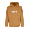 Obey, Felpa Cappuccio Uomo Bold Hood Premium Fleece, Brown Sugar