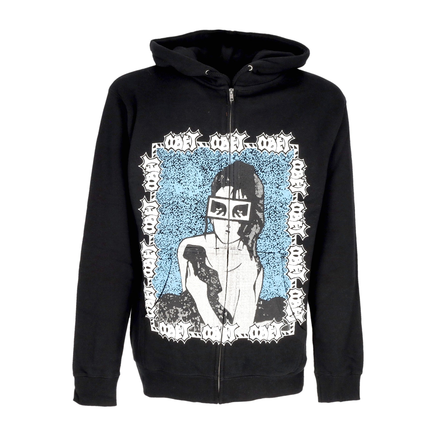 Obey, Felpa Cappuccio Zip Uomo Shojo Basic Zip Fleece, Black