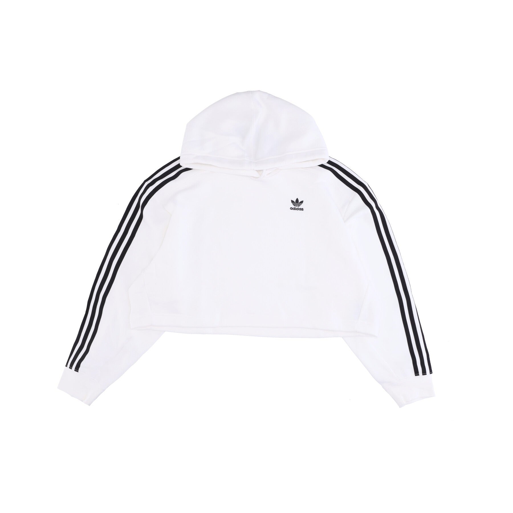 Adidas, Felpa Cappuccio Corta Donna Short Hoodie, White