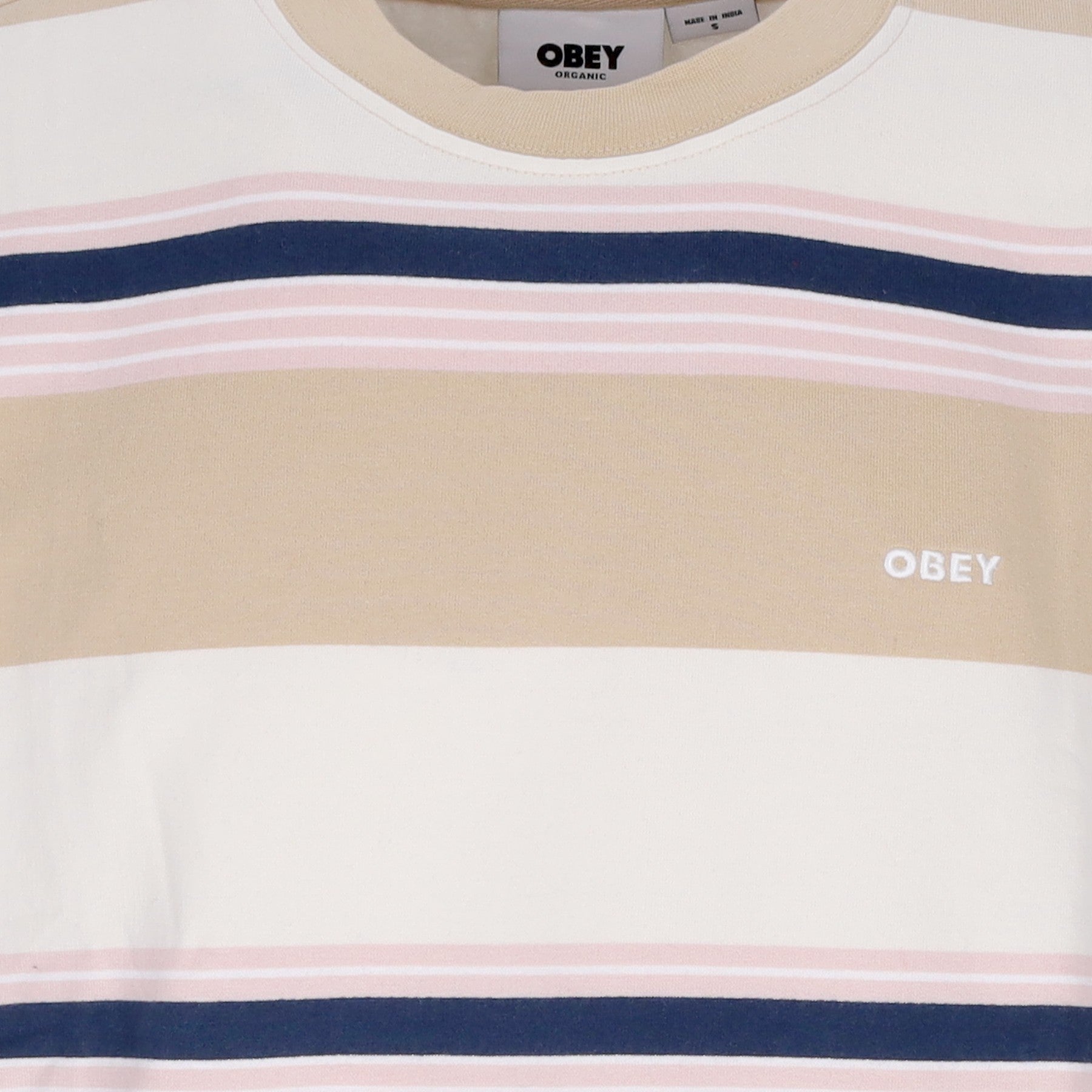 Obey, Felpa Girocollo Uomo Ender Stripe Crew Specialty Fleece, 