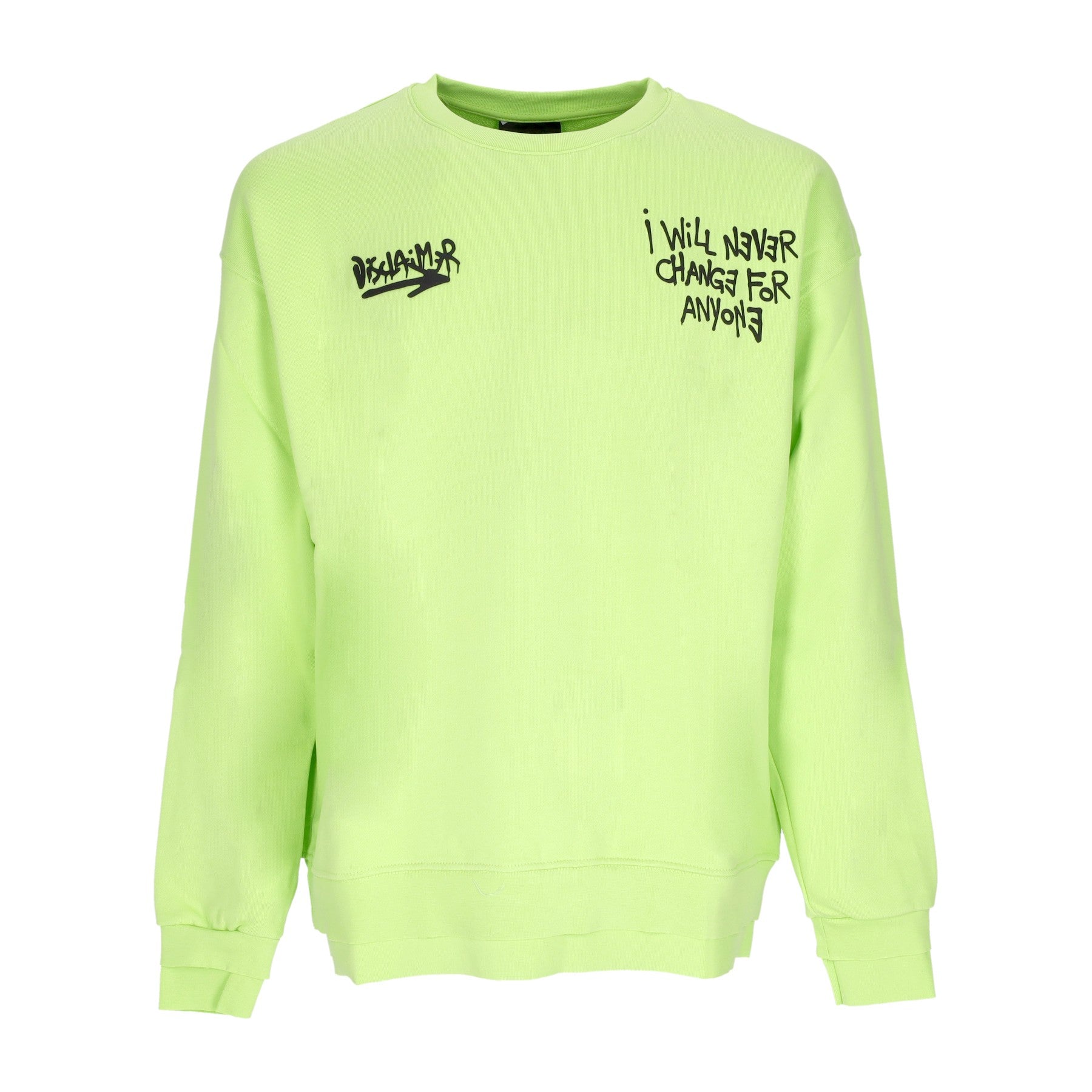 Men's Crewneck Lightweight Sweatshirt i Will Never Change For Anyone Crewneck Fluo Yellow