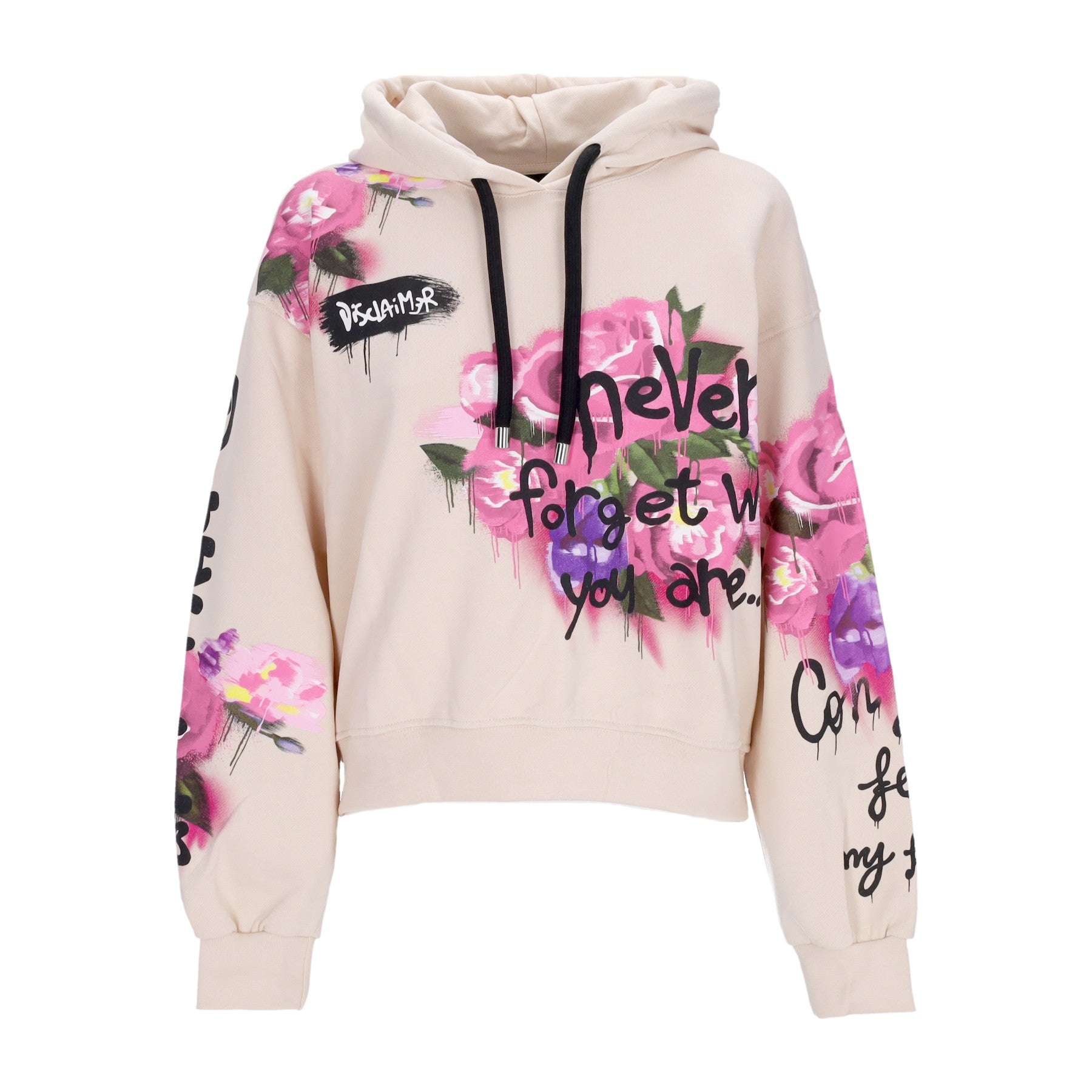 Leichtes Damen-Sweatshirt mit Kapuze, Never Forget Who You Are Hoody Cream