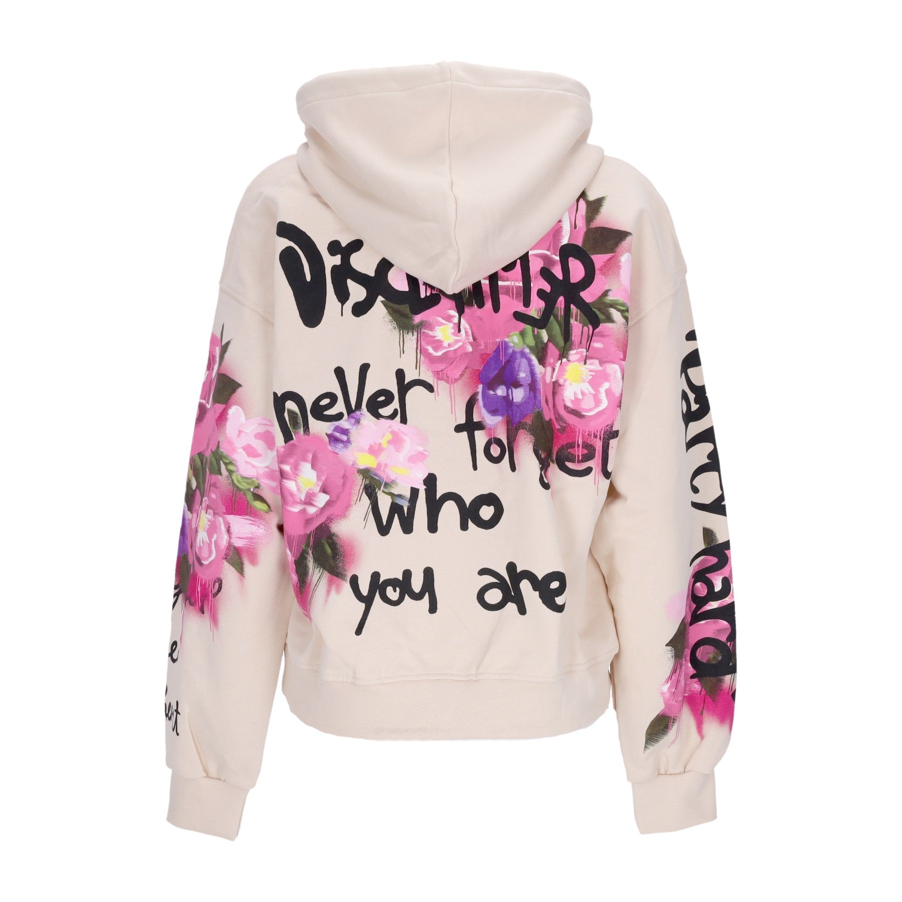 Leichtes Damen-Sweatshirt mit Kapuze, Never Forget Who You Are Hoody Cream