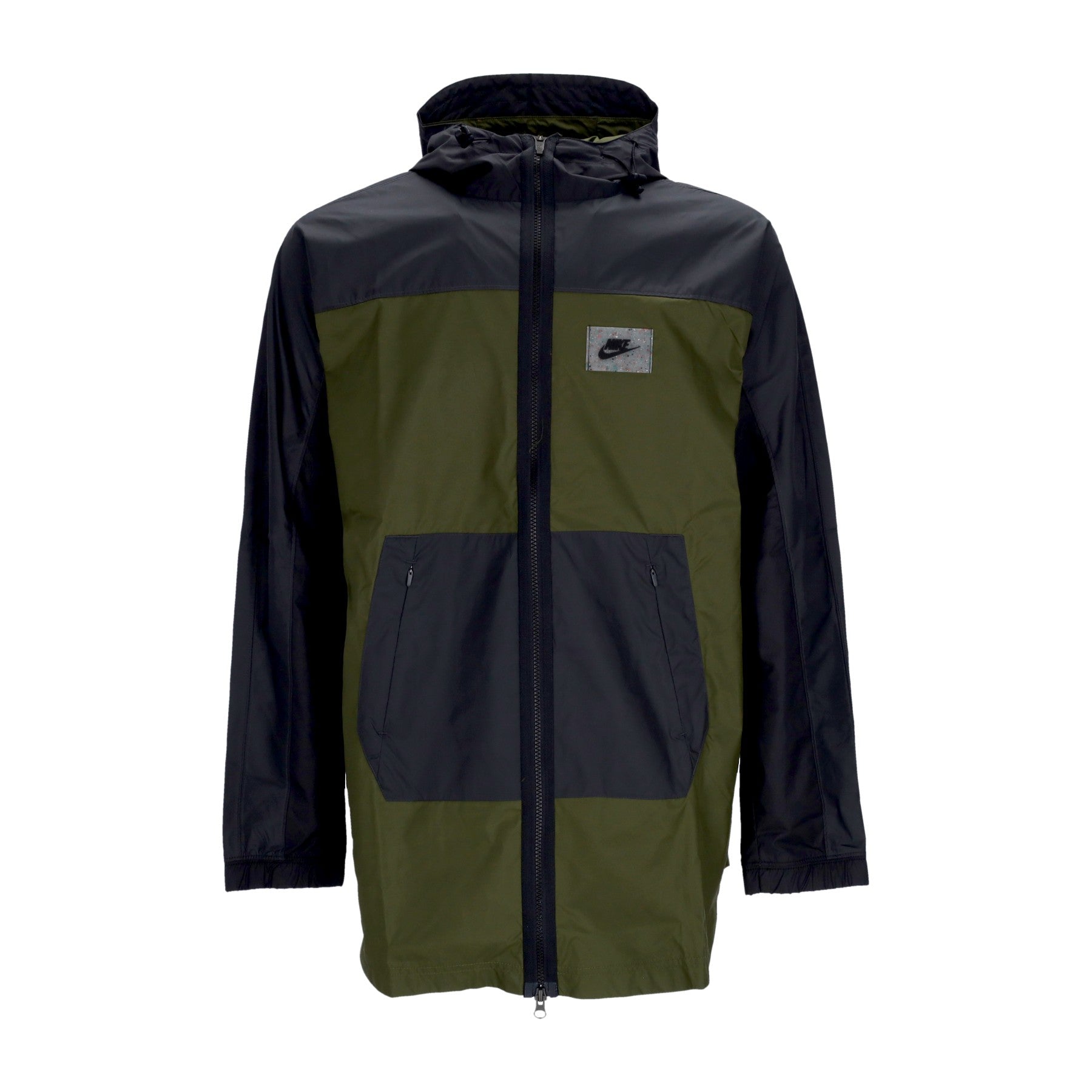 Nike, Giacca A Vento Uomo Woven Jacket, Rough Green/dk Smoke Grey/safety Orange