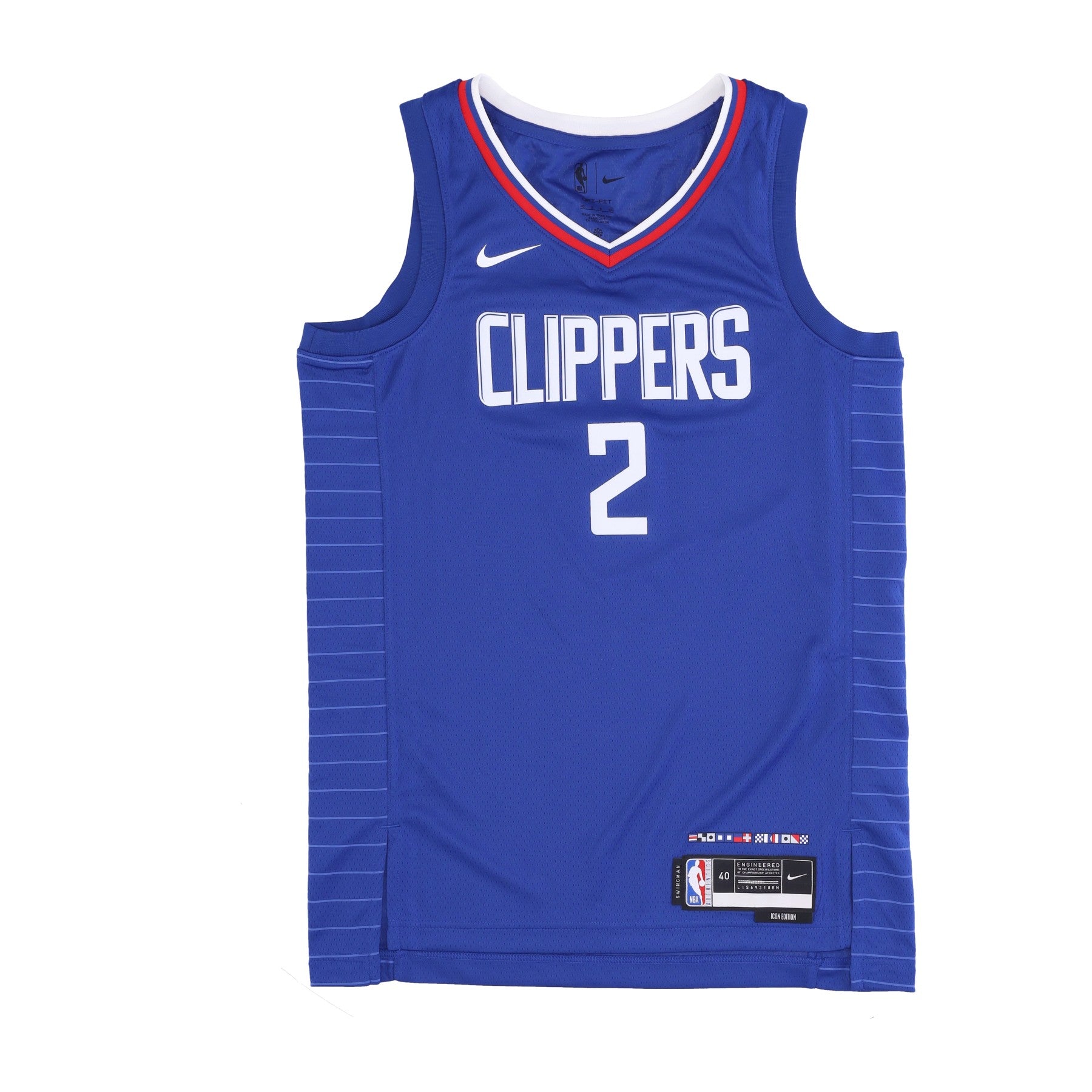 Nike Nba, Canotta Basket Uomo Nba Dri Fit Swingman Jersey Icon Edition 22 No 2 Khawi Leonard Loscli, Rush Blue