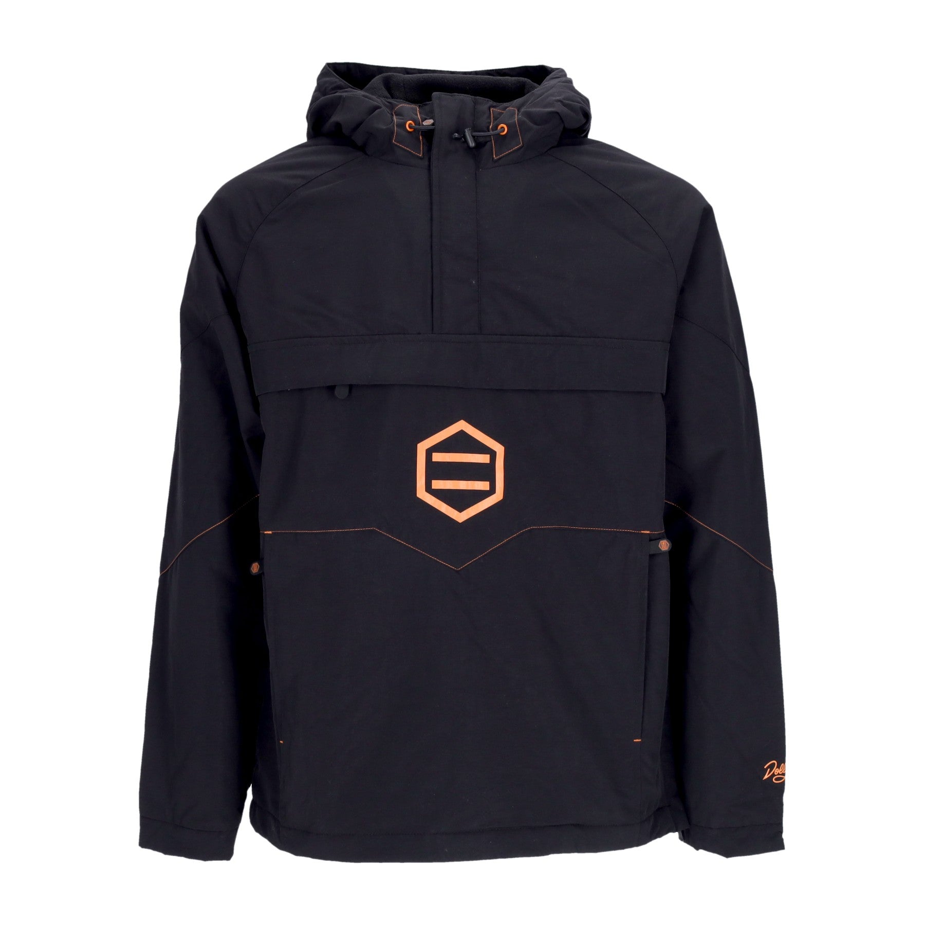 Dolly Noire, Giaccone Infilabile Uomo Anorak Jacket, Black/orange