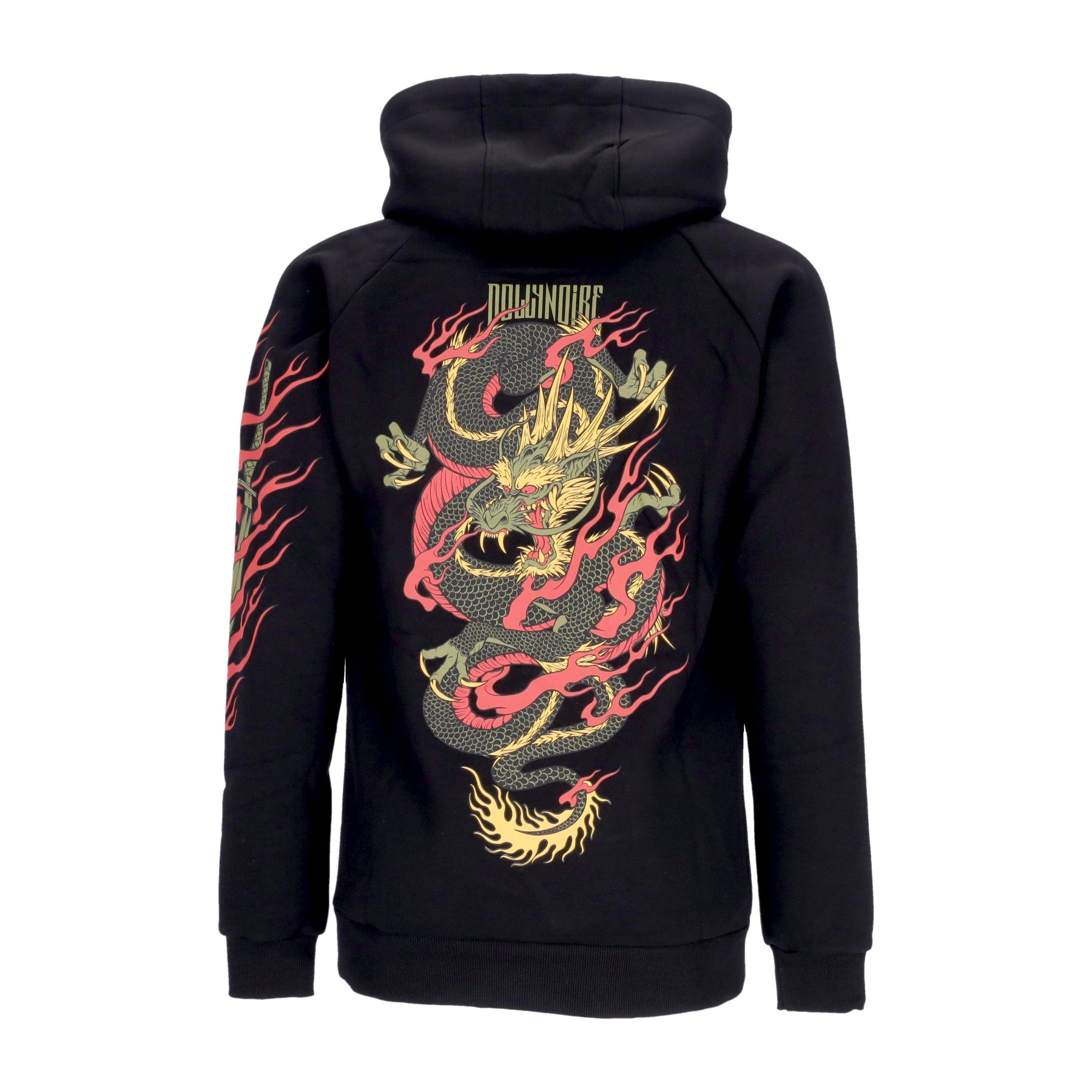 Dolly Noire, Felpa Cappuccio Uomo Ryu Dragon Hoodie, Black