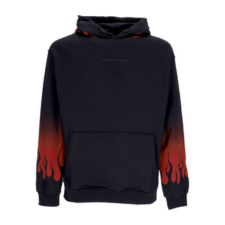 Vision Of Super, Felpa Cappuccio Uomo Negative Flames Hoodie, Black/red