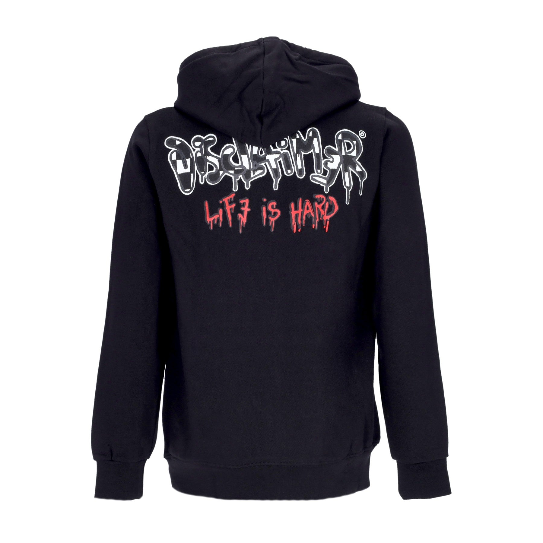 Felpa Leggera Cappuccio Uomo Life Is Hard Hoodie Black