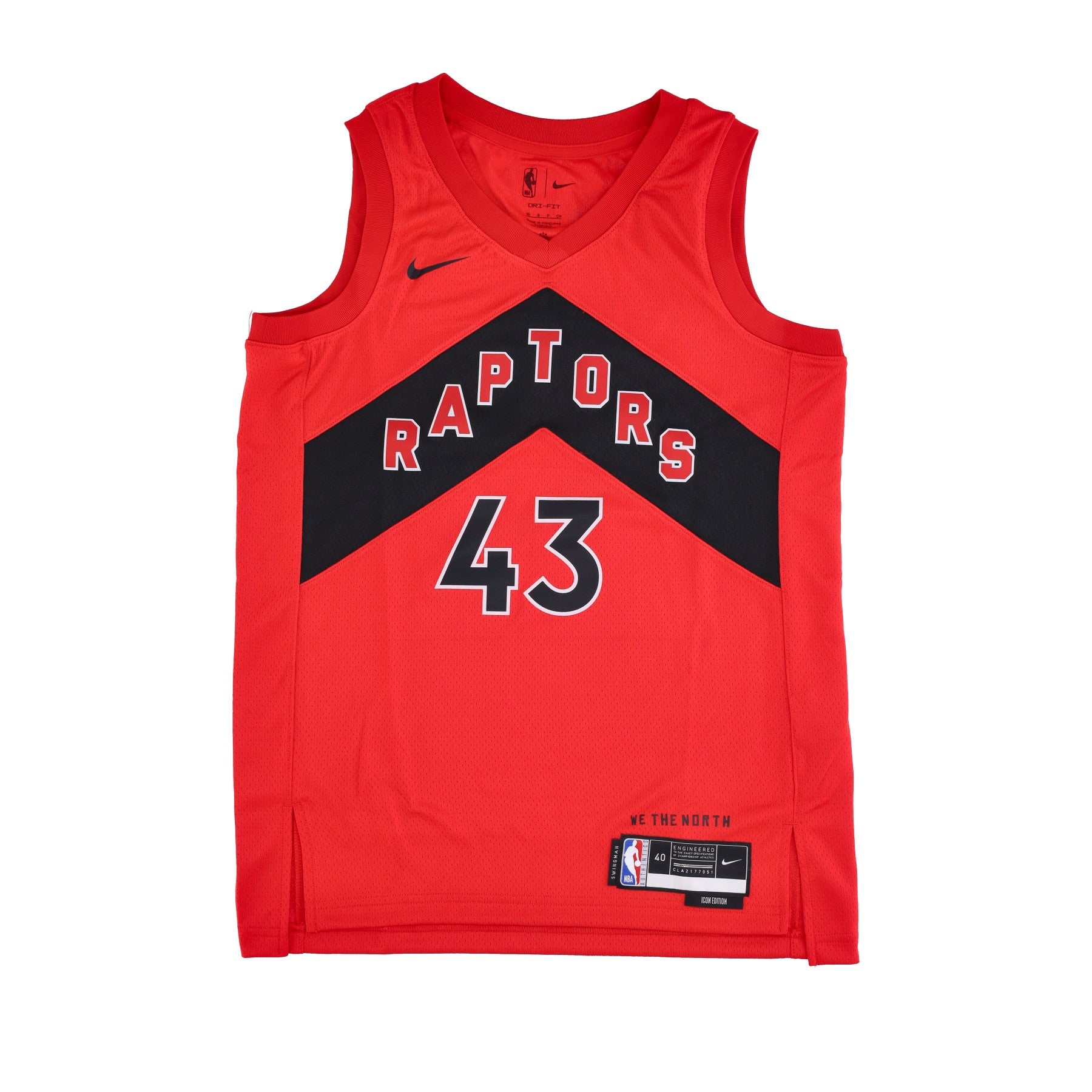 Nike Nba, Canotta Basket Uomo Nba Icon Edition 22 Dri Fit Swingman Jersey No 43 Pascal Siakam Torrap, University Red