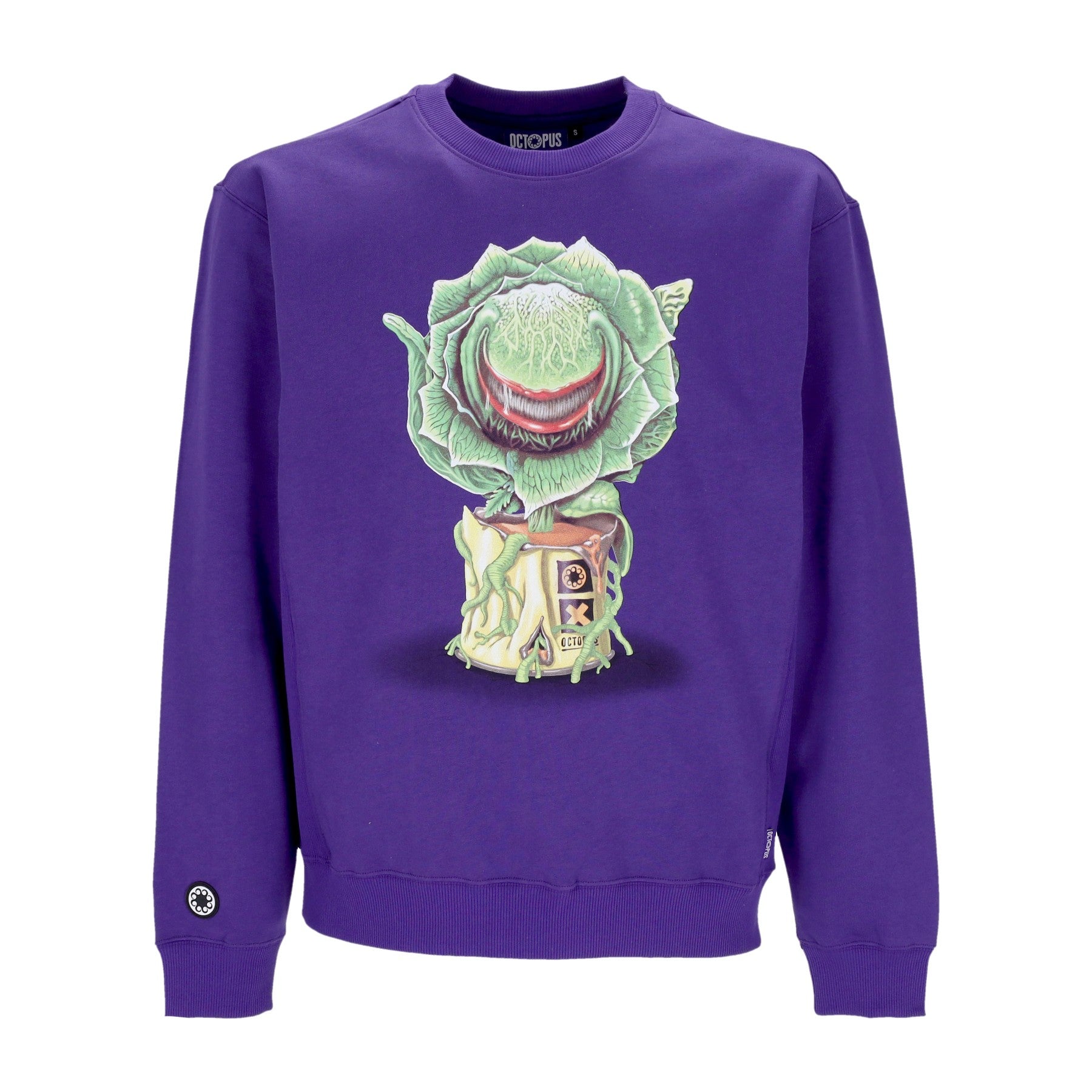 Octopus, Felpa Girocollo Uomo Feed Me Crewneck, Purple