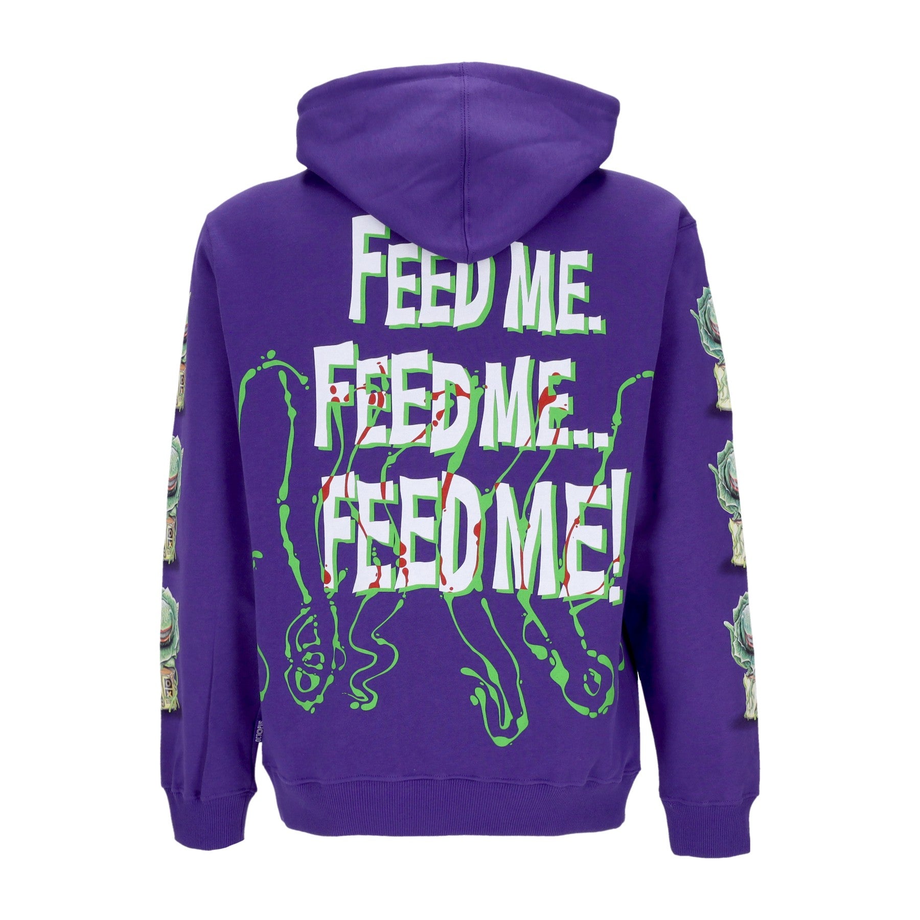 Octopus, Felpa Cappuccio Uomo Feed Me Hoodie, 