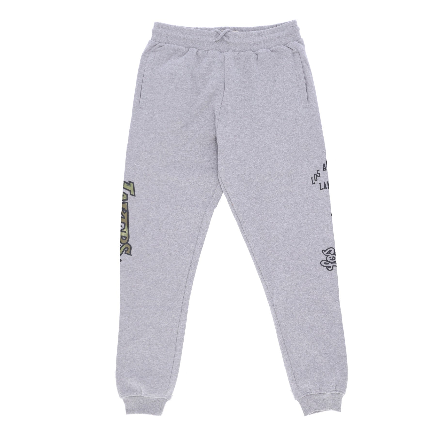 Mitchell & Ness, Pantalone Tuta Felpato Uomo Nba Ghost Green Camo Sweatpants Hardwood Classics Loslak, Grey Heather