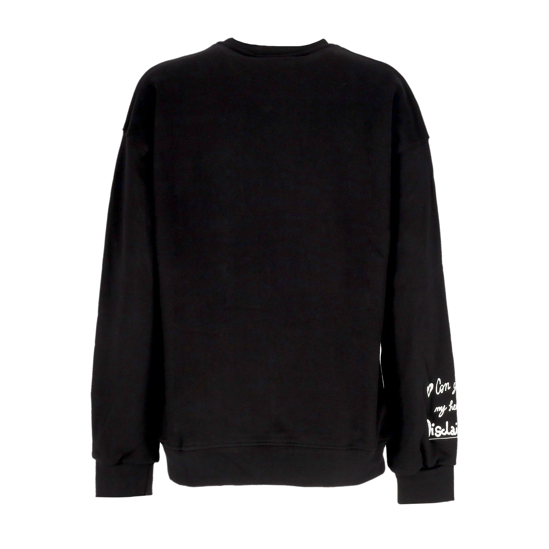 Women's Lightweight Crewneck Sweatshirt Flowers Crewneck Black