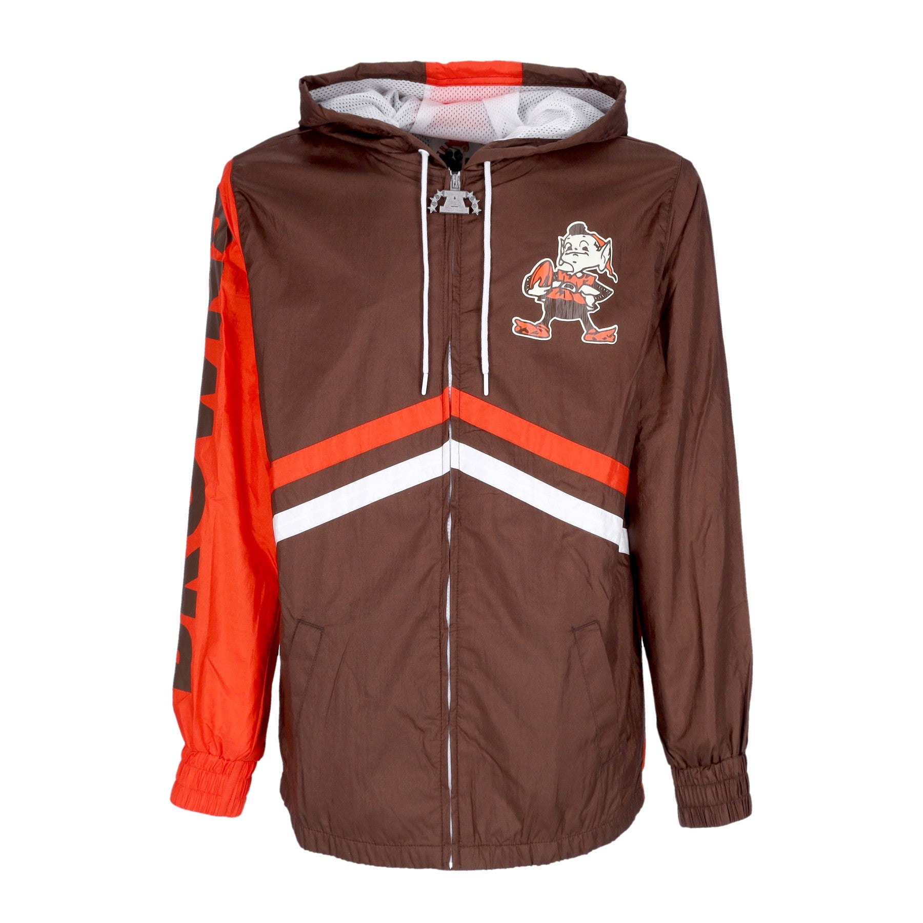 Mitchell & Ness, Giacca A Vento Uomo Nfl Undeniable Full Zip Windbreaker Clebro, Brown