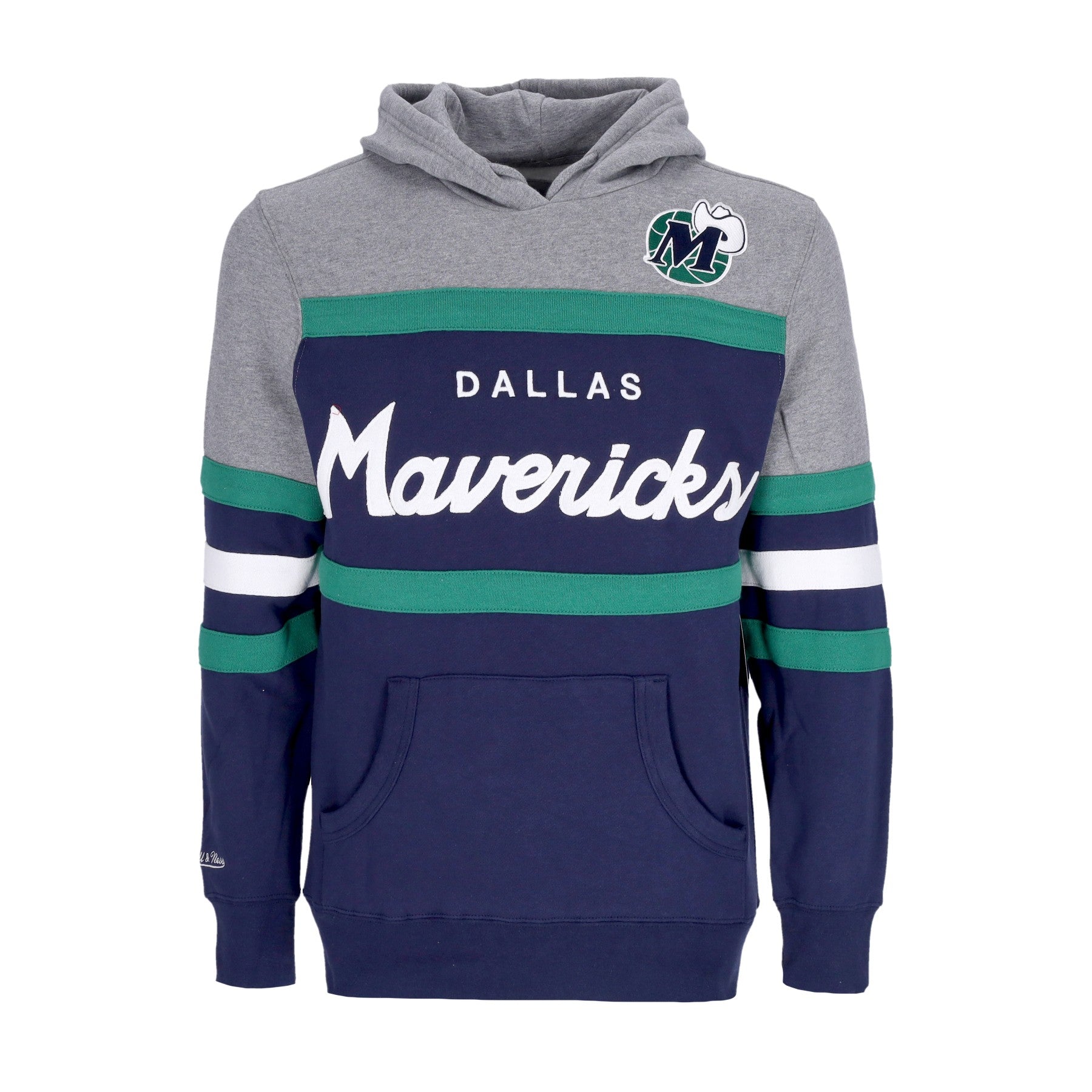 Mitchell & Ness, Felpa Cappuccio Uomo Nba Headcoach Hoodie Hardwood Classics Dalmav, Navy