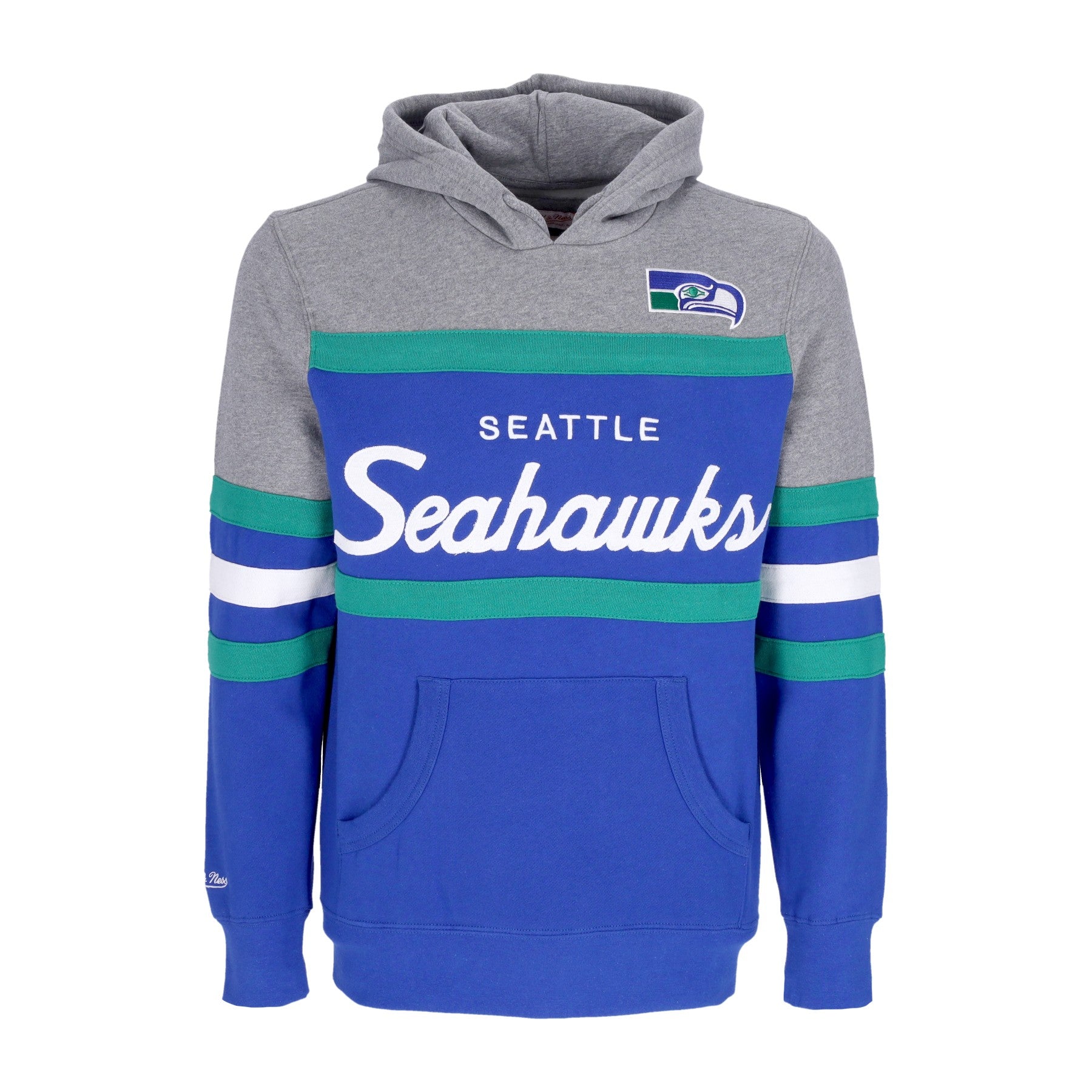 Mitchell & Ness, Felpa Cappuccio Uomo Nfl Headcoach Hoodie Seasea, Royal