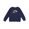 Nike, Felpa Leggera Girocollo Bambino Club Ssnl Aop Ft Crewneck, Midnight Navy