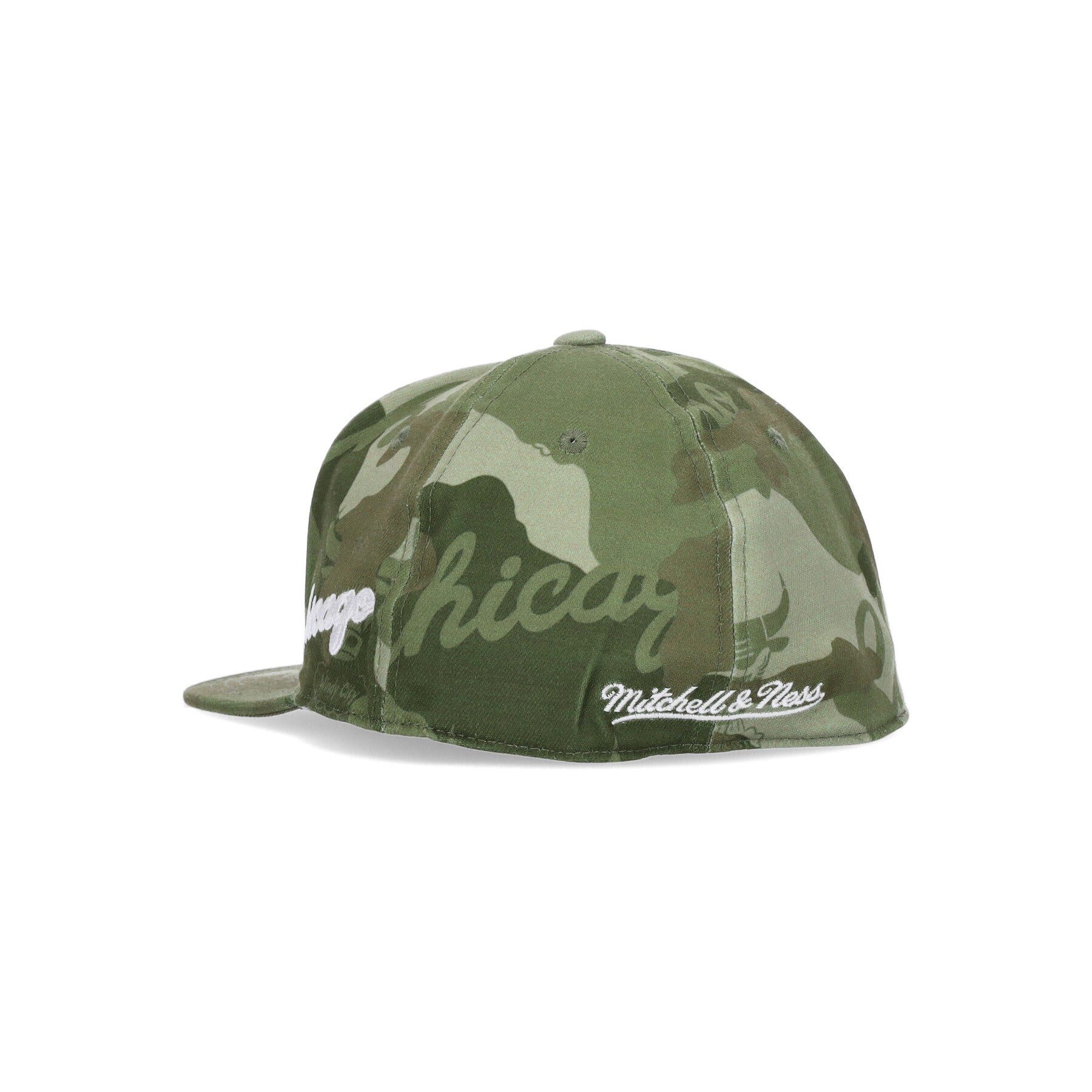 Mitchell & Ness, Cappellino Visiera Piatta Uomo Nba Tonal Camo Stretch Fitted Hardwood Classics Chibul, 