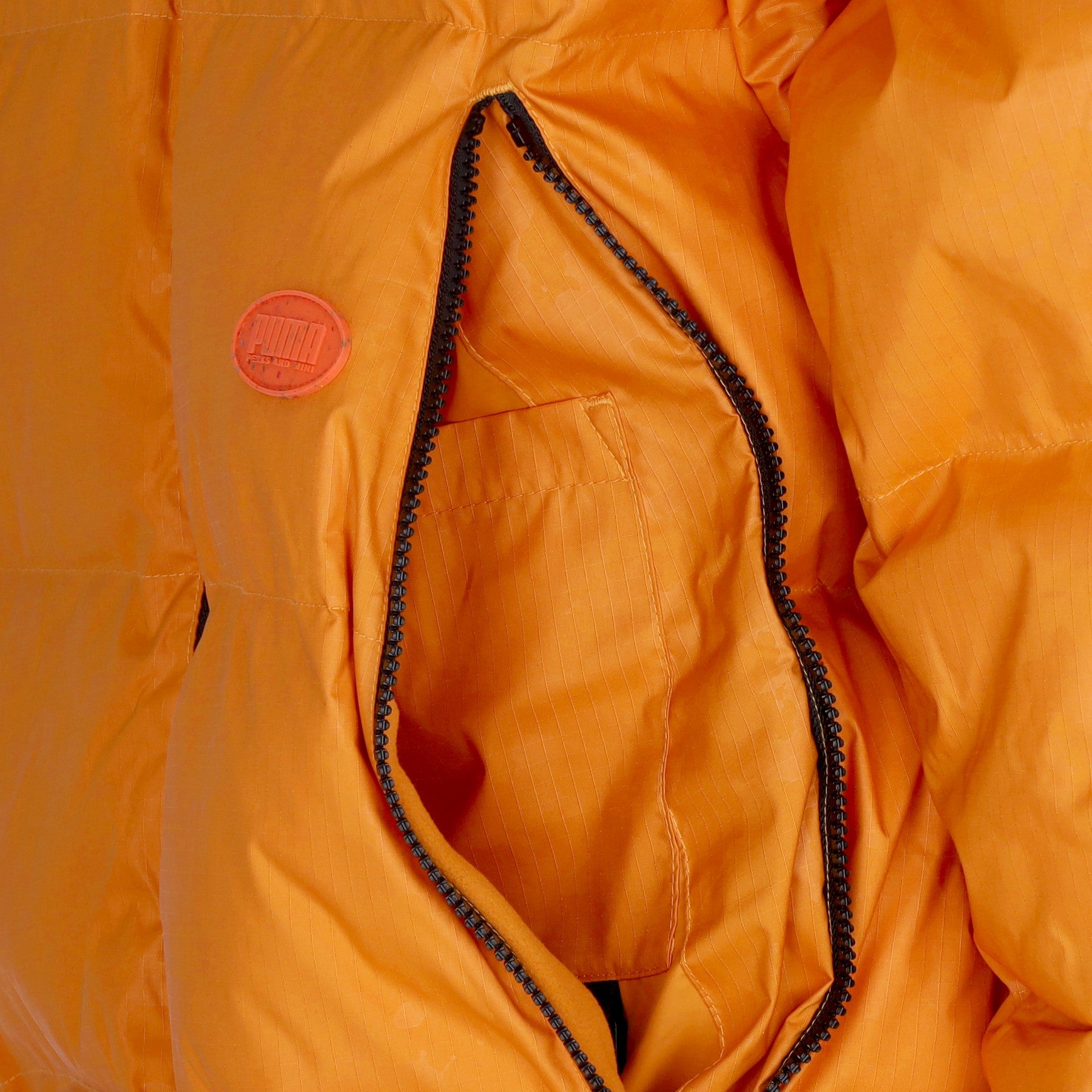 Men's Oversized Long Puffer Jacket X Pam Orange Brick Aop