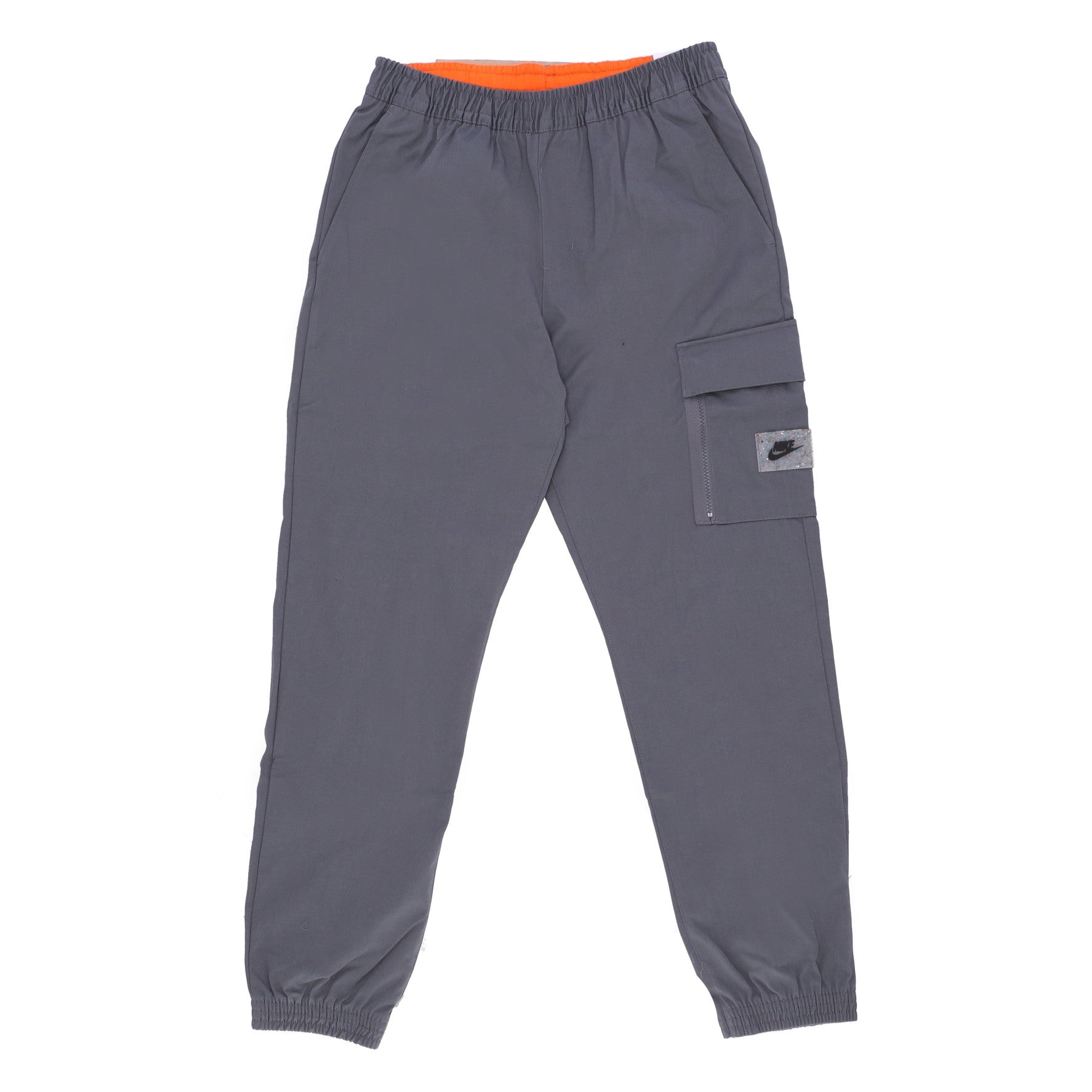 Nike, Pantalone Lungo Uomo Sportswear Spu Woven Pant, Iron Grey/safety Orange/black