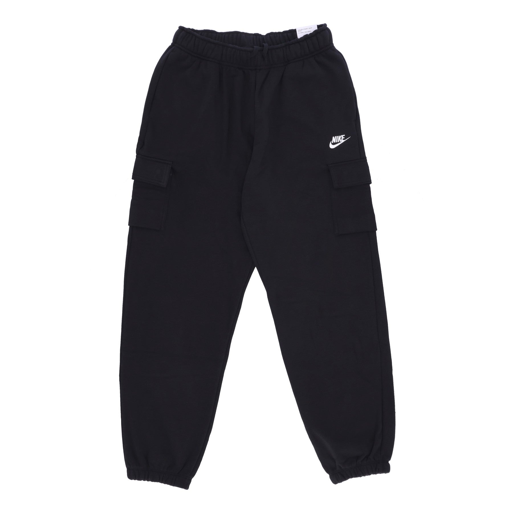 Nike, Pantalone Tuta Felpato Donna Sportswear Club Fleece Mid-rise Oversized Pant Cargo, Black/white