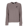 Nike, Felpa Girocollo Donna Sportswear Essentials Fleece Crewneck, Olive Grey/black