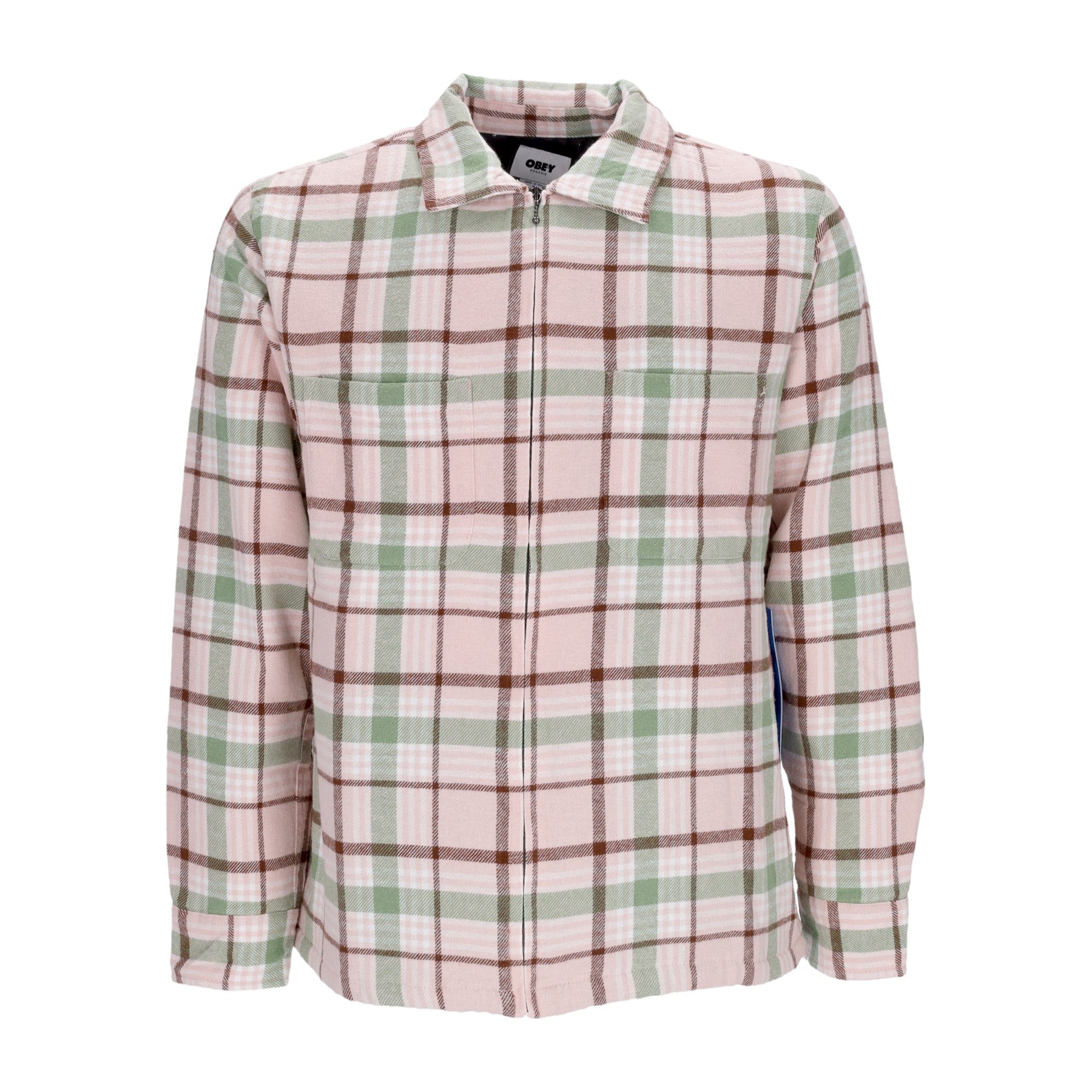 Obey, Camicia Imbottita Uomo Dom Shirt Jacket, Pink Clay Multi