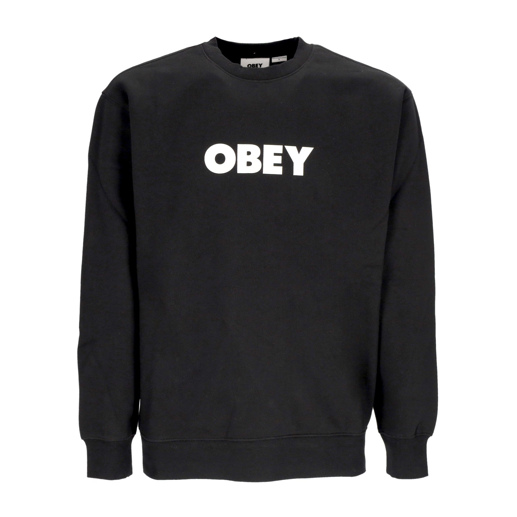 Obey, Felpa Girocollo Uomo Bold Crew Premium Fleece, Black