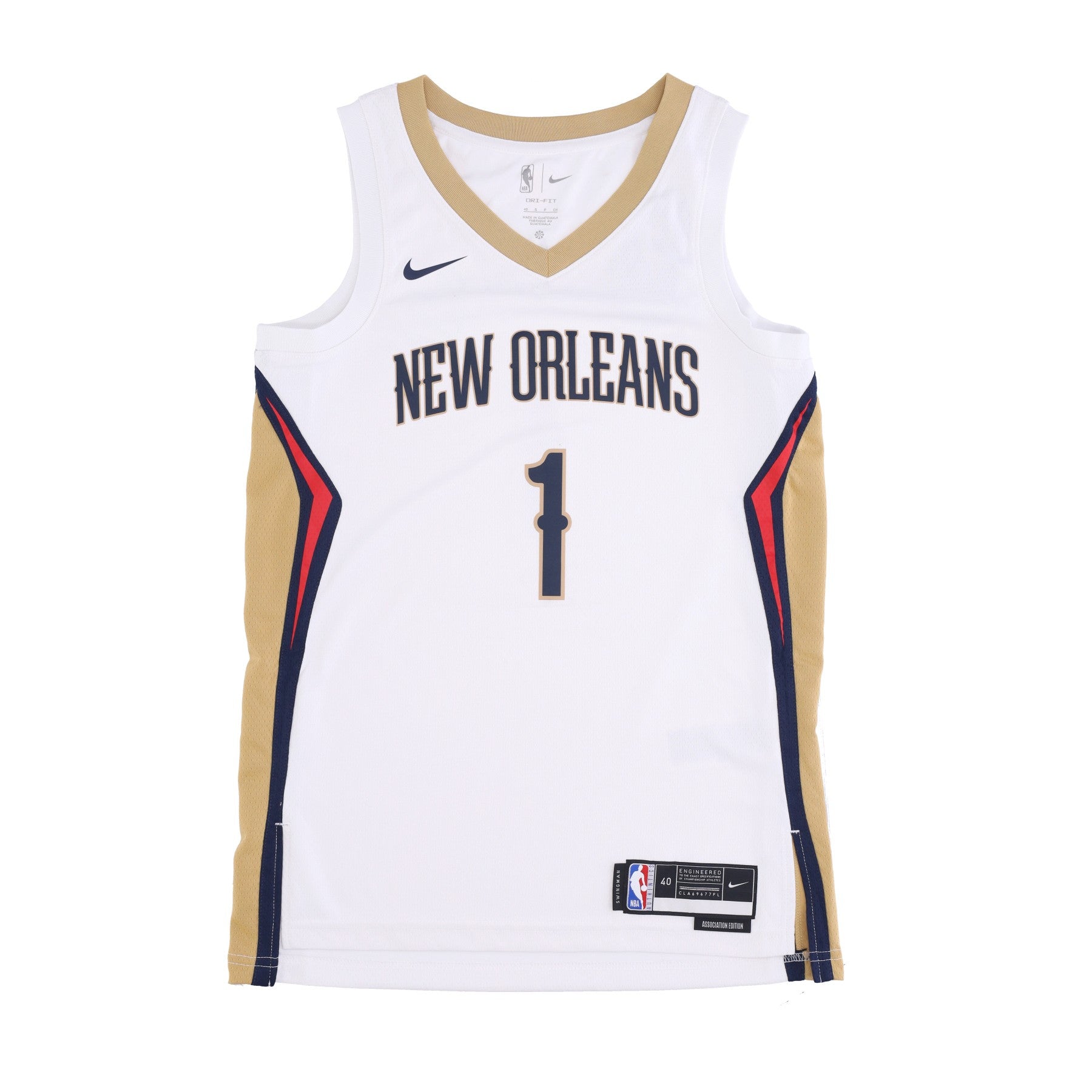 Nike Nba, Canotta Basket Uomo Nba Dri-fit Swingman Jersey Association 2022/23 No 1 Zion Williamson Neopel, White