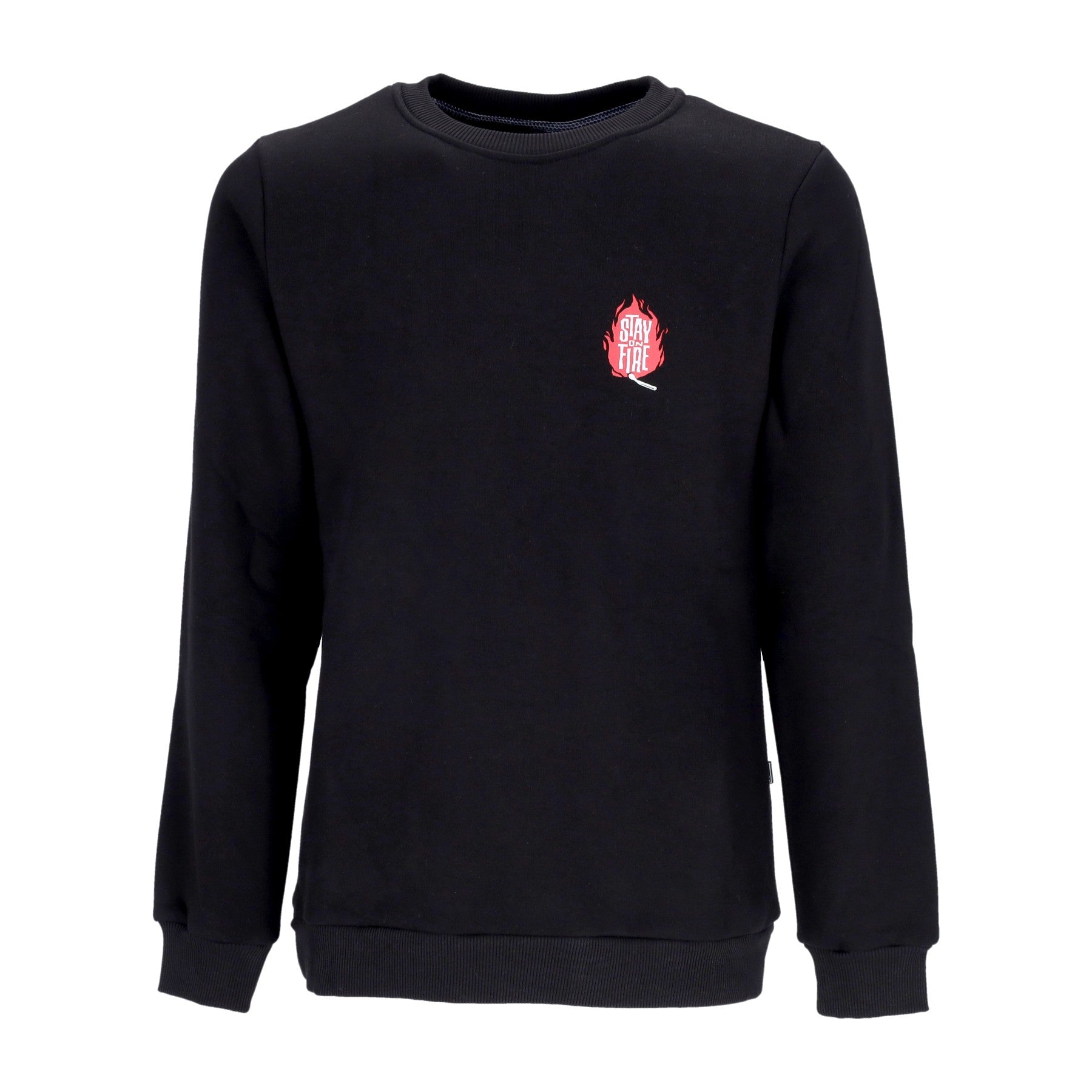 Dolly Noire, Felpa Girocollo Uomo Stay On Fire Crewneck, Black