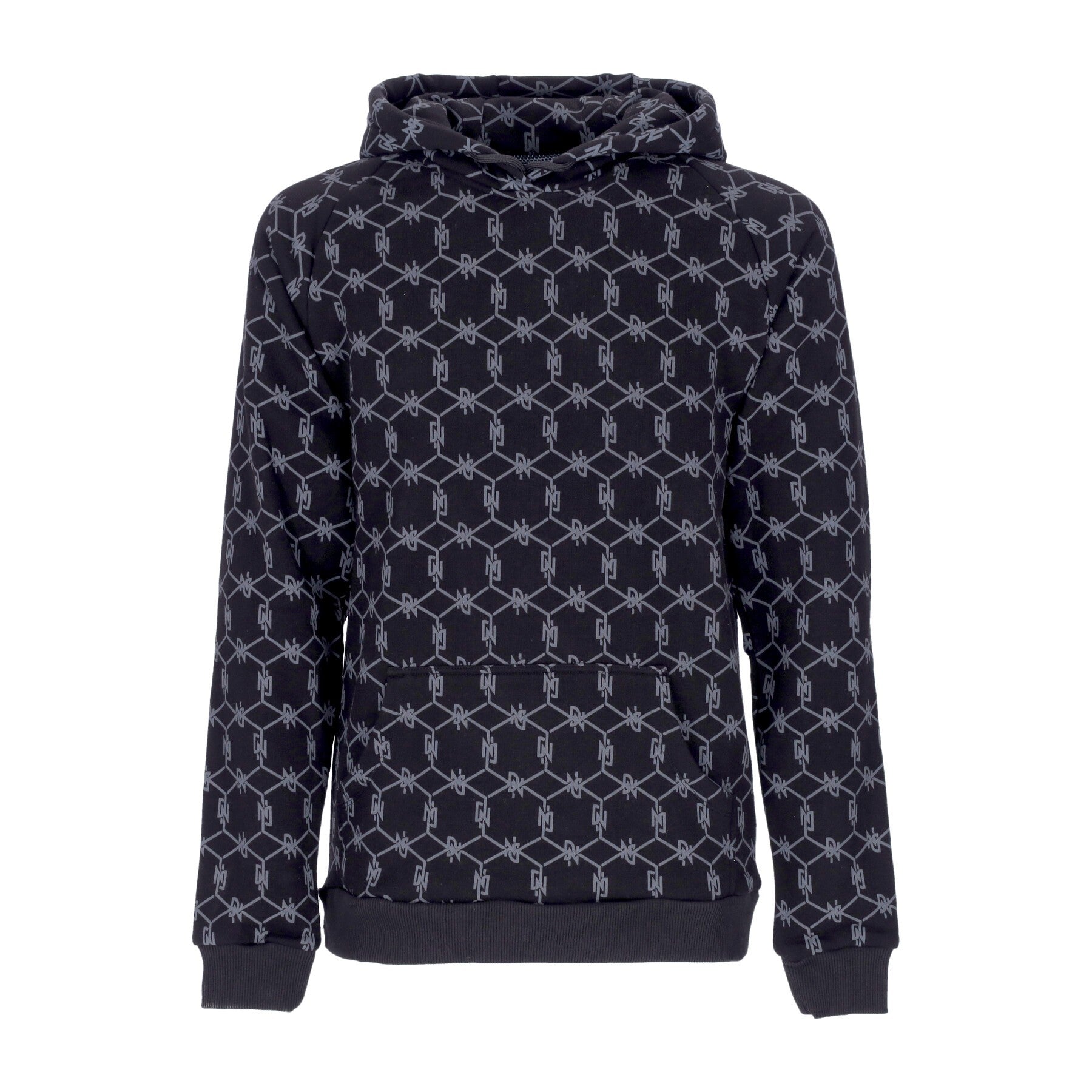 Dolly Noire, Felpa Cappuccio Uomo Monogram Hoodie, Black