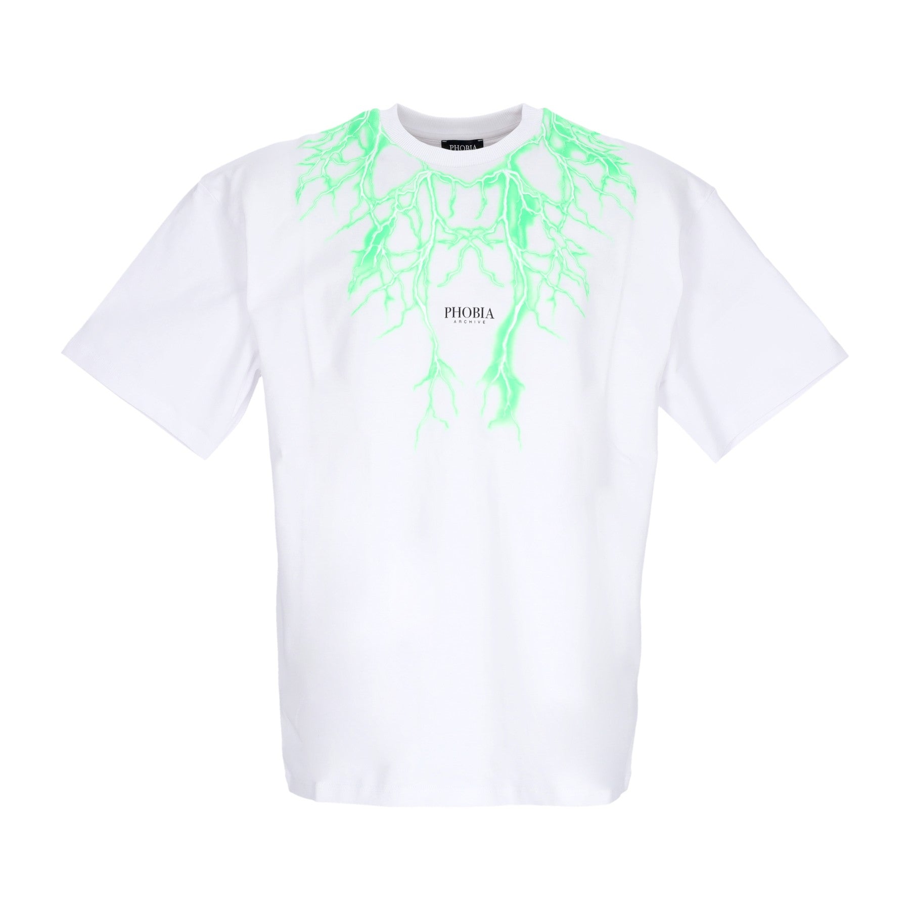 Front Lightning Men's T -Shirt Tee blanc / vert