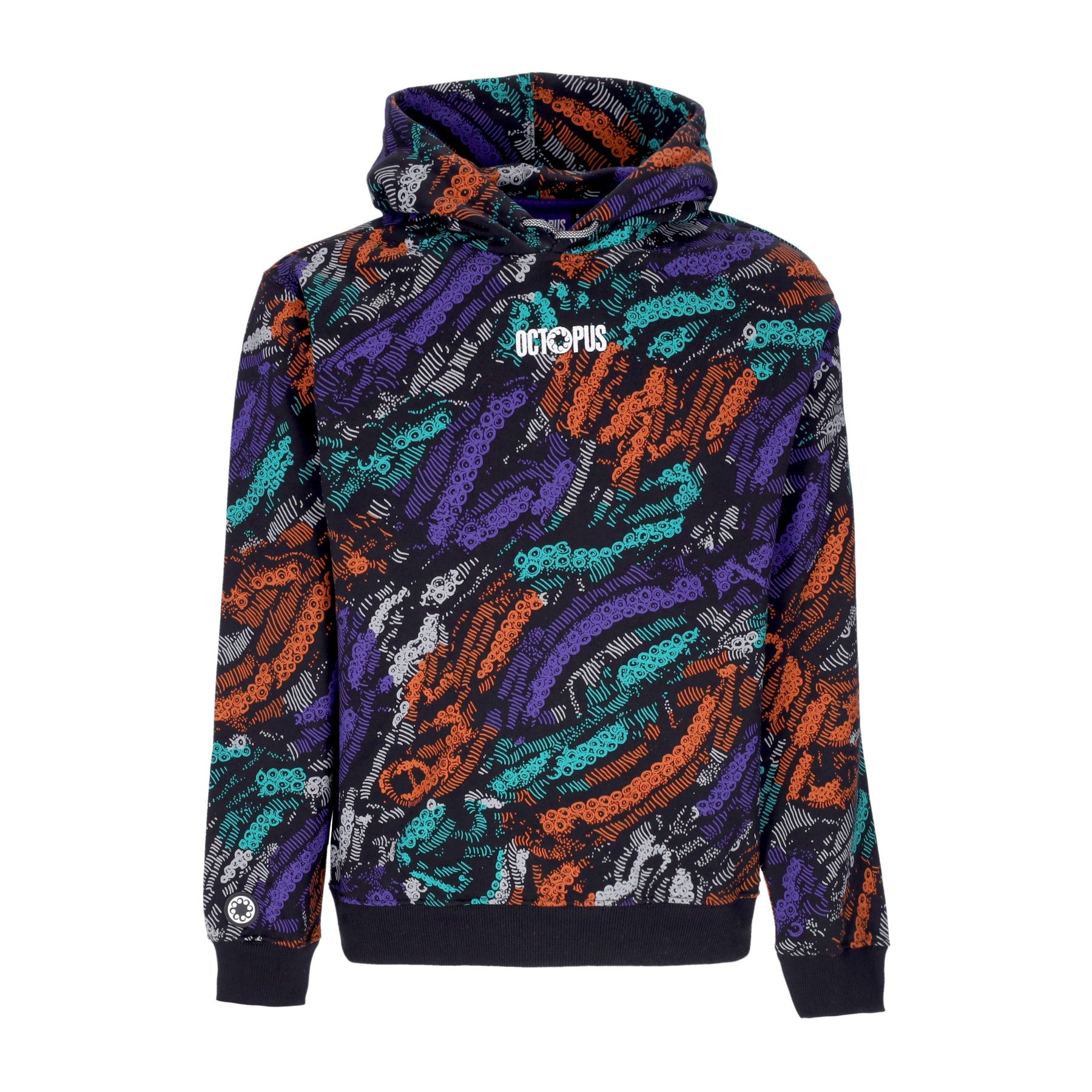 Octopus, Felpa Cappuccio Uomo Deco Hoodie, Multicolor