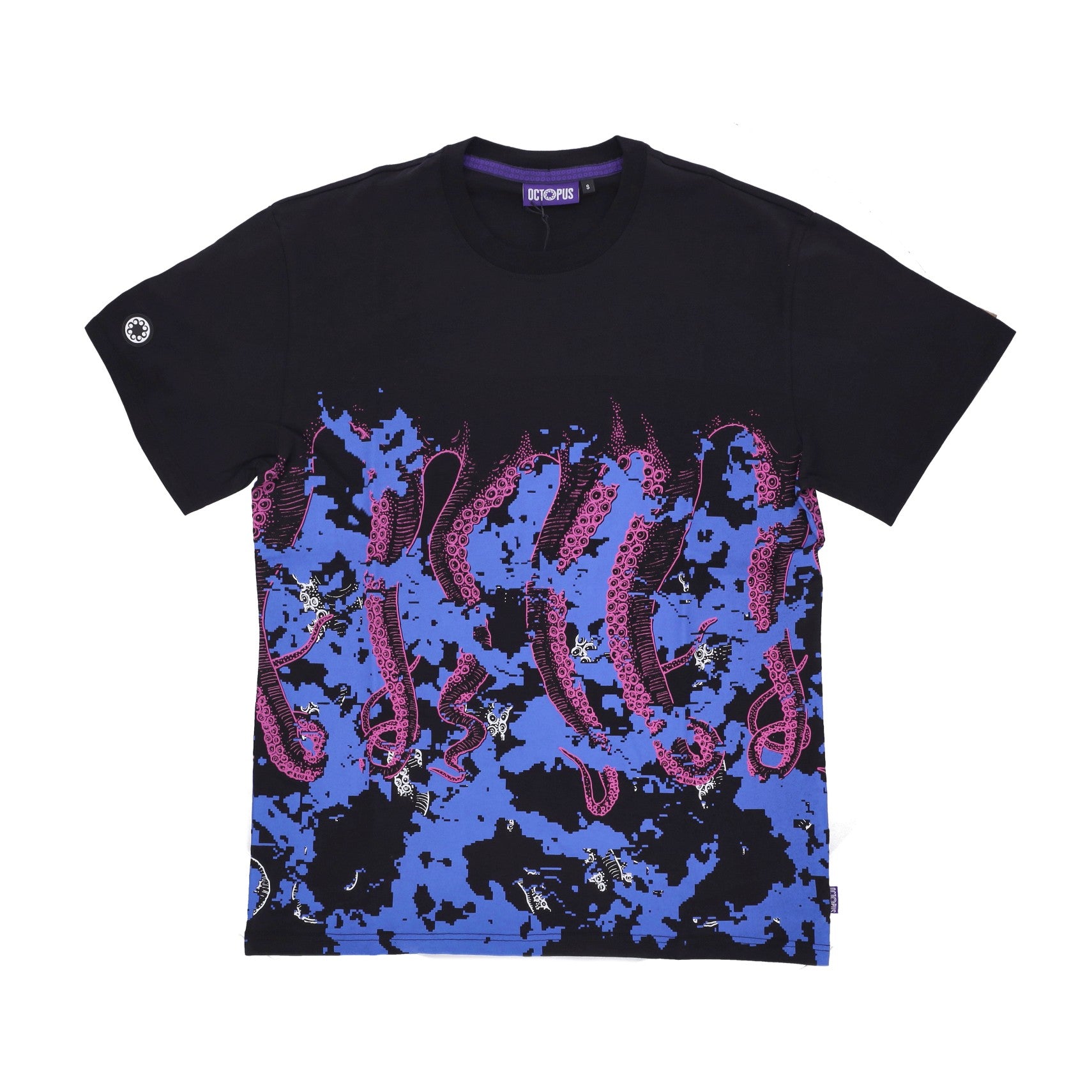 Octopus, Maglietta Uomo Glitch Tee, Black