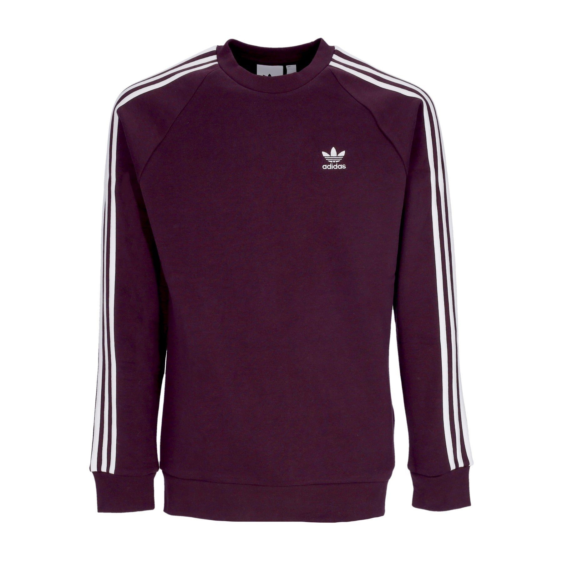 Adidas, Felpa Girocollo Uomo 3-stripes Crewneck, Shadow Maroon