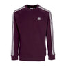 Adidas, Felpa Girocollo Uomo 3-stripes Crewneck, Shadow Maroon