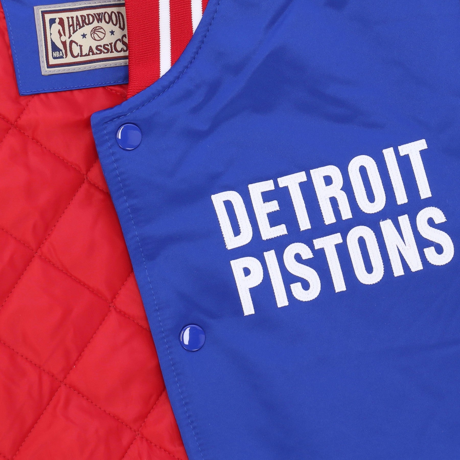 Mitchell & Ness, Giubbotto Bomber Uomo Nba Heavyweight Satin Jacket Detpis, 