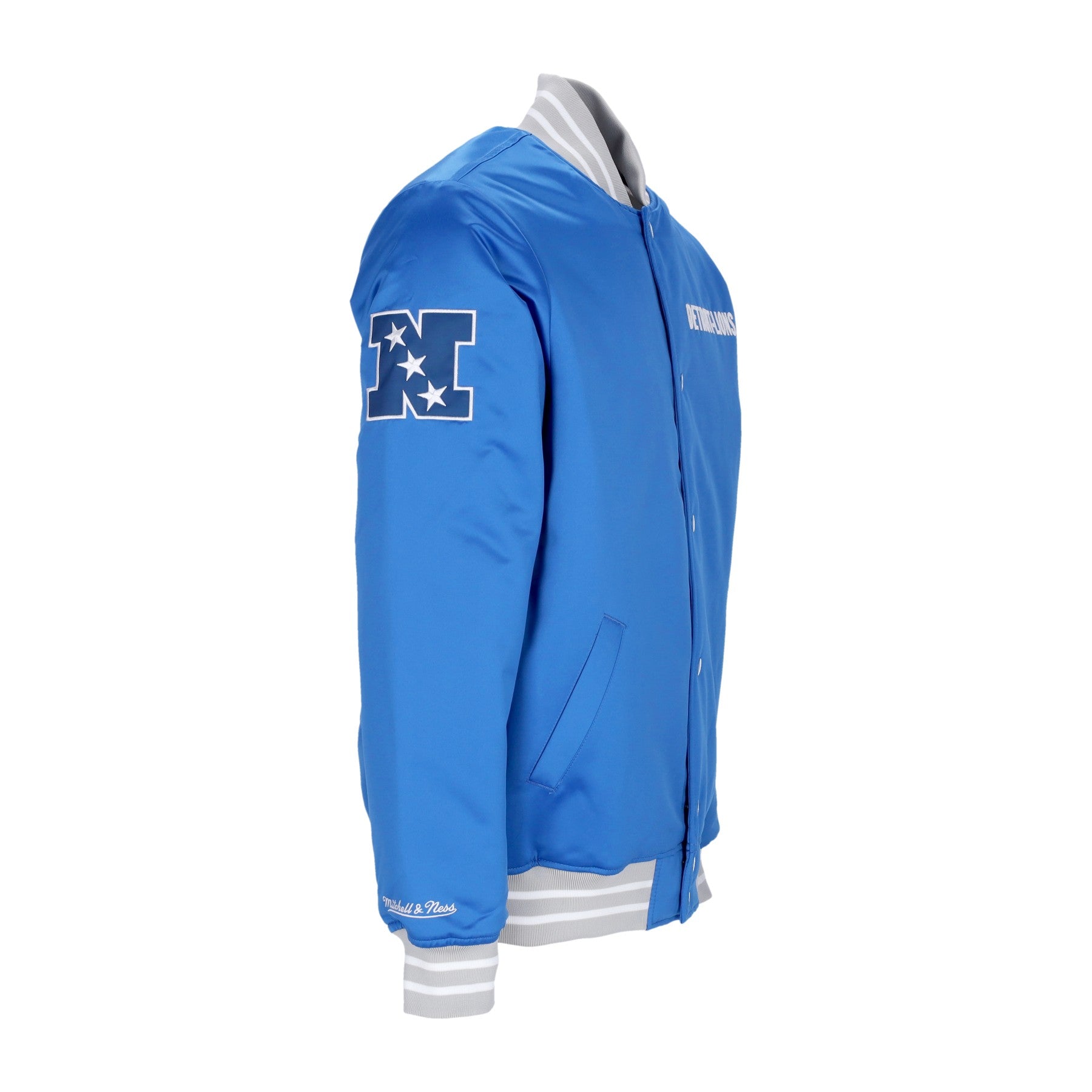 Mitchell & Ness, Giubbotto Bomber Uomo Nfl Heavyweight Satin Jacket Detlio, 