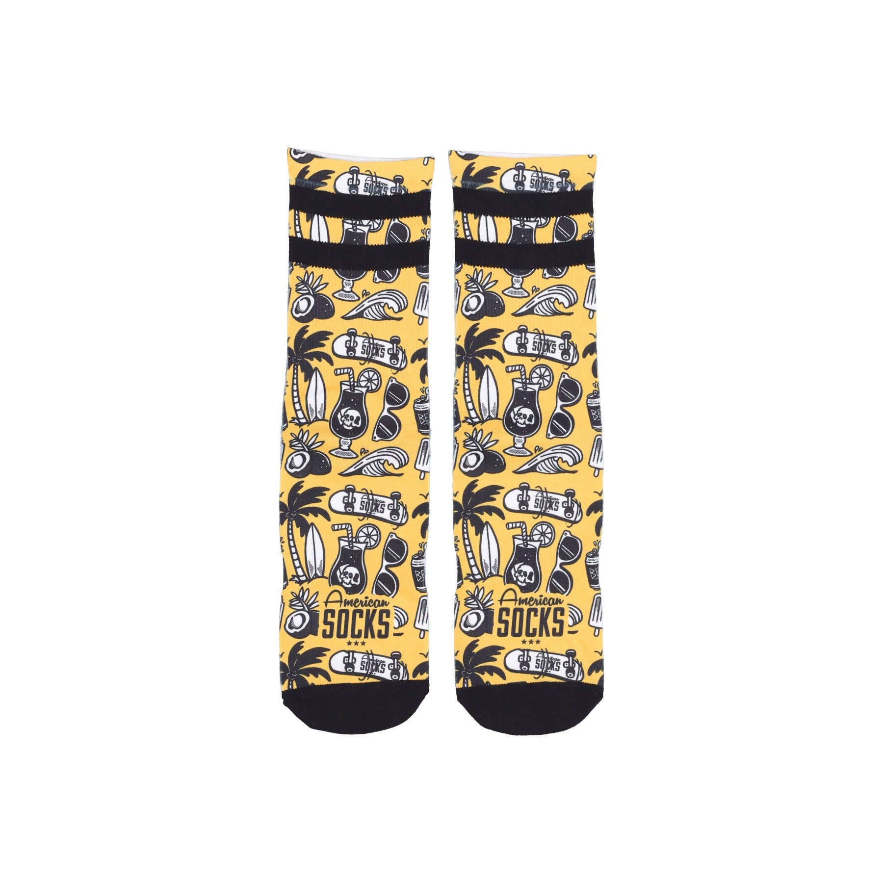 American Socks, Calza Media Uomo Signature West Coast, Yellow/black