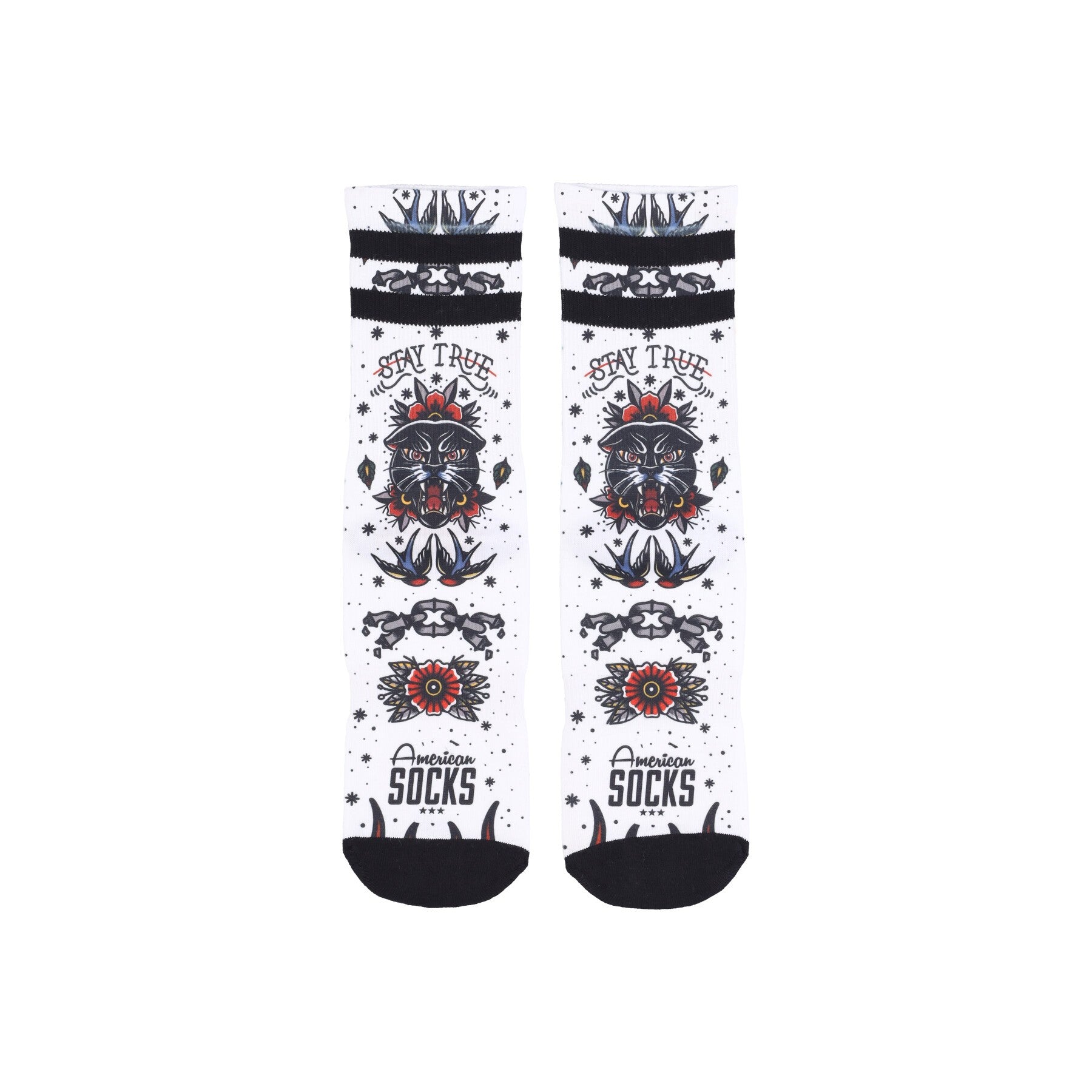 American Socks, Calza Media Uomo Signature Stay True, White/multi