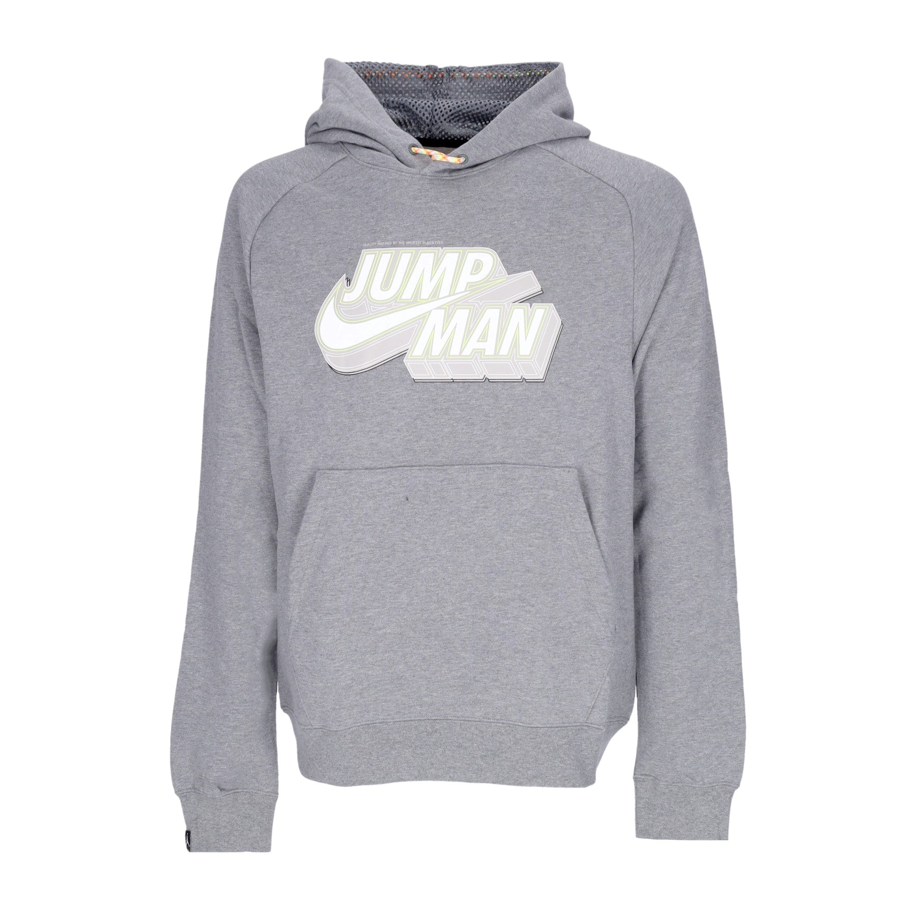 Jordan, Felpa Leggera Cappuccio Uomo Jumpman Fleece Pullover Hoodie, Carbon Heather