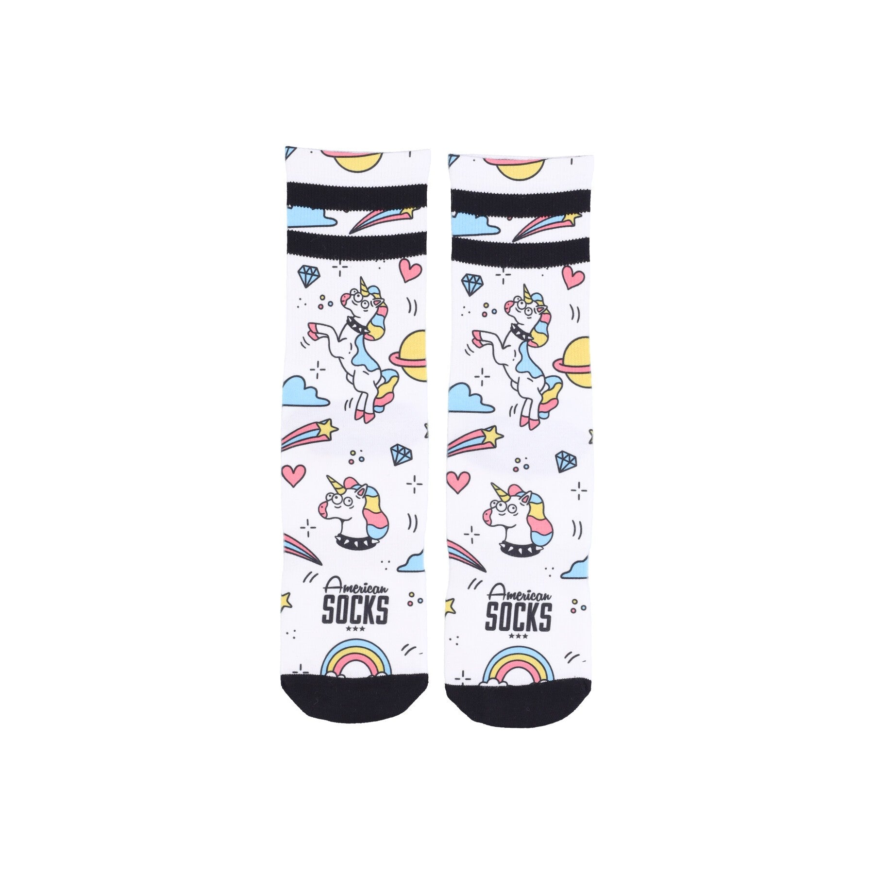 American Socks, Calza Media Uomo Signature Twinkle, White/multi