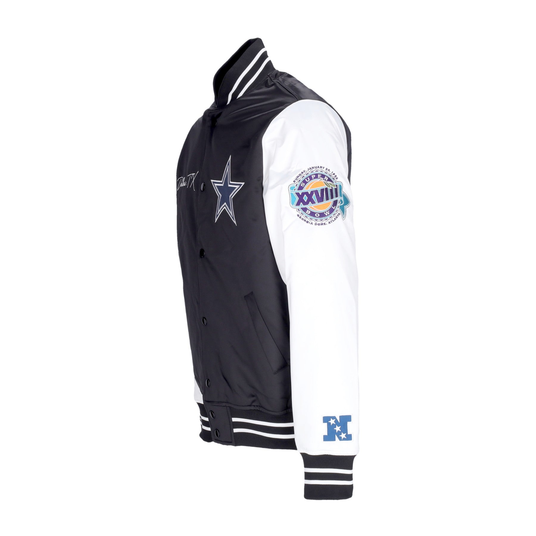 Mitchell & Ness, Giubbotto Bomber Uomo Nfl Team Origins Varsity Satin Jacket Dalcow, 